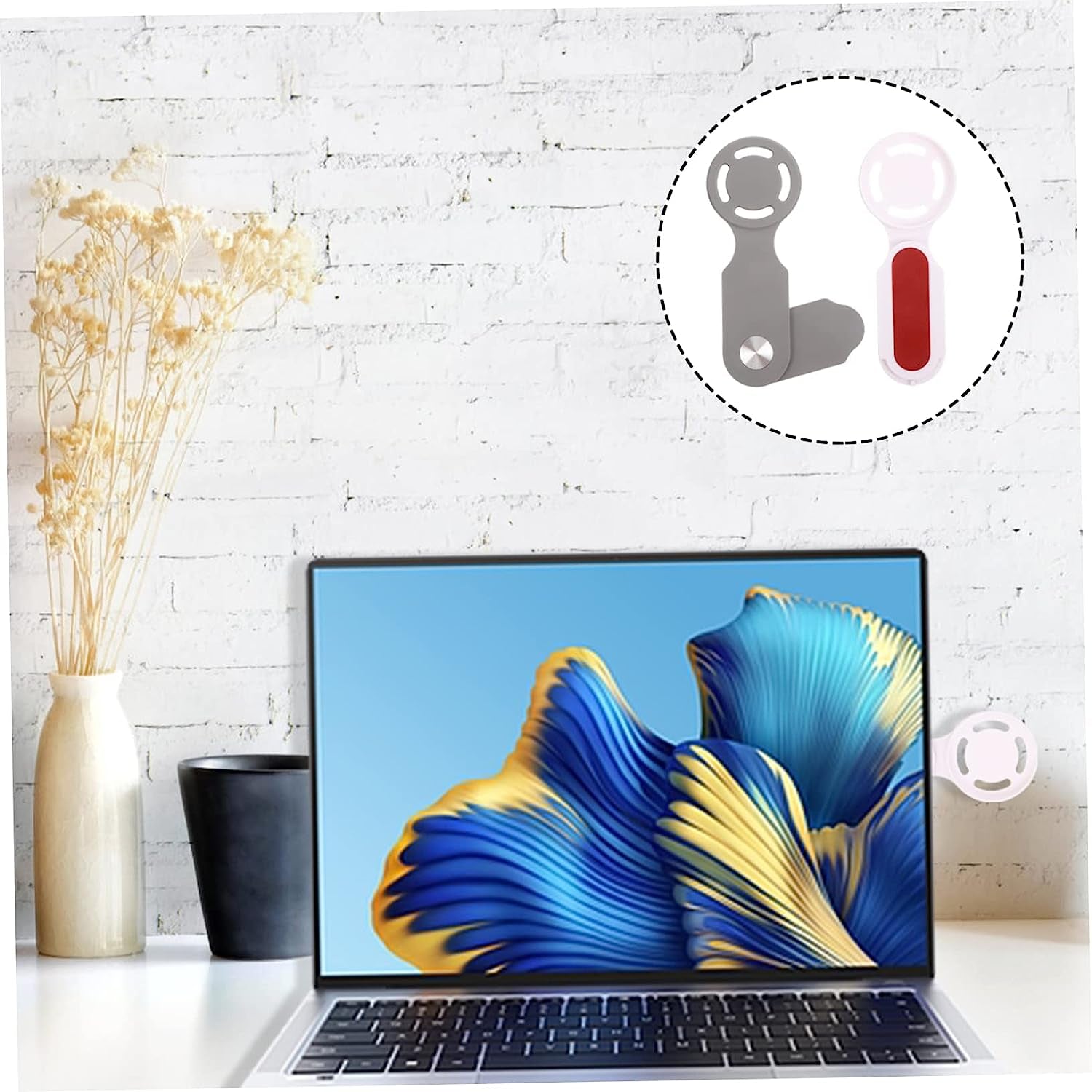 Mikikit 2Pcs Mobile Phone Holder Tablet Magnetic Mount Magnetic Phone Holder PC Laptop Phone Holder Mount Phone Holder Stand Laptop Phone Holder Cell Phone Holders Laptop Phone Mount Flat  Mikikit   