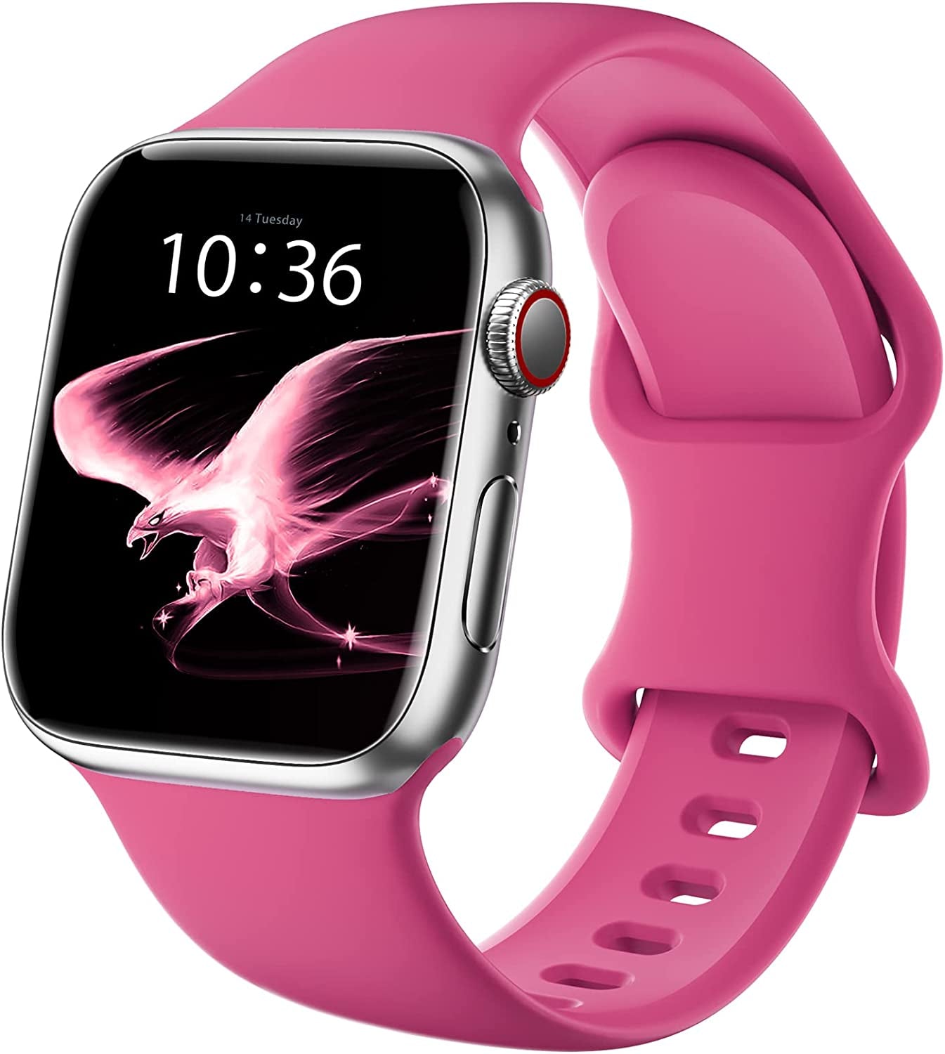 ZALAVER Bands Compatible with Apple Watch Band 38Mm 40Mm 41Mm 42Mm 44Mm 45Mm 49Mm, Soft Silicone Sport Replacement Band for Iwatch SE Ultra Series 8 7 6 5 4 3 2 1 Women Men  ZALAVER Dragon Fruit 42mm/44mm/45mm/49mm 