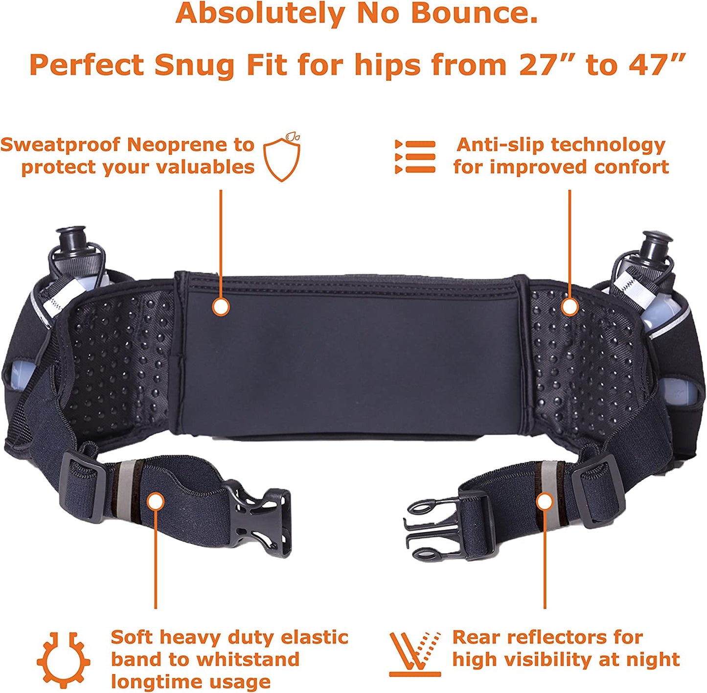 [Voted No.1 Hydration Belt] Runtasty Winners' Running Fuel Belt - Includes Accessories: 2 BPA Free Water Bottles & Runners Ebook - Fits Any Iphone - W/Touchscreen Cover - No Bounce Fit and More!  Karma Gear   