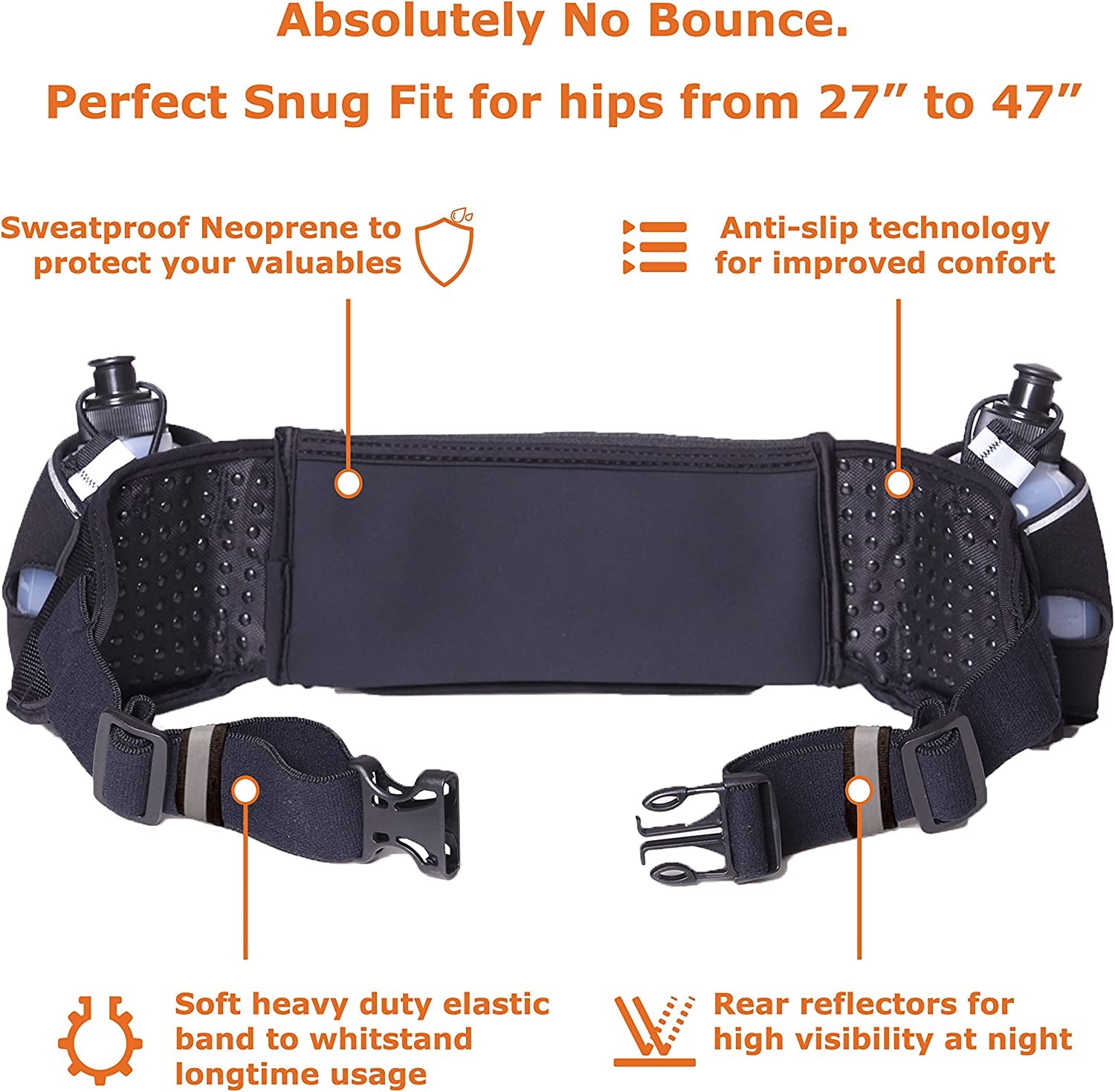 [Voted No.1 Hydration Belt] Runtasty Winners' Running Fuel Belt - Includes Accessories: 2 BPA Free Water Bottles & Runners Ebook - Fits Any Iphone - W/Touchscreen Cover - No Bounce Fit and More!  Karma Gear   
