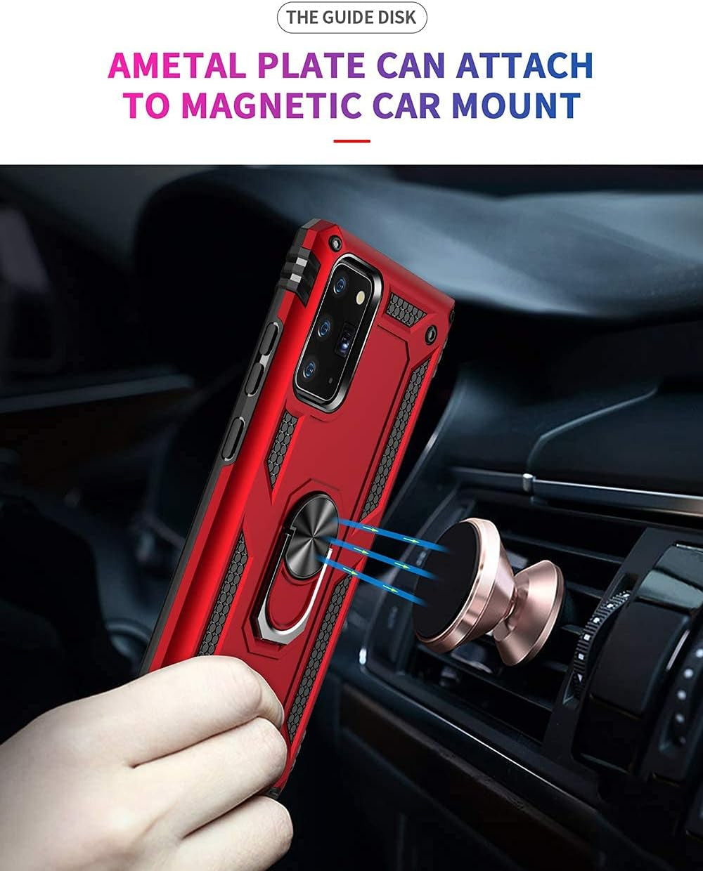 Military Grade Drop Impact for Samsung Galaxy Note 20 Case Note 20 5G Case 360 Metal Rotating Ring Kickstand Holder Armor Heavy Duty Shockproof Case for Galaxy Note 20 5G Phone Case (Sliver)  Dionsibei   