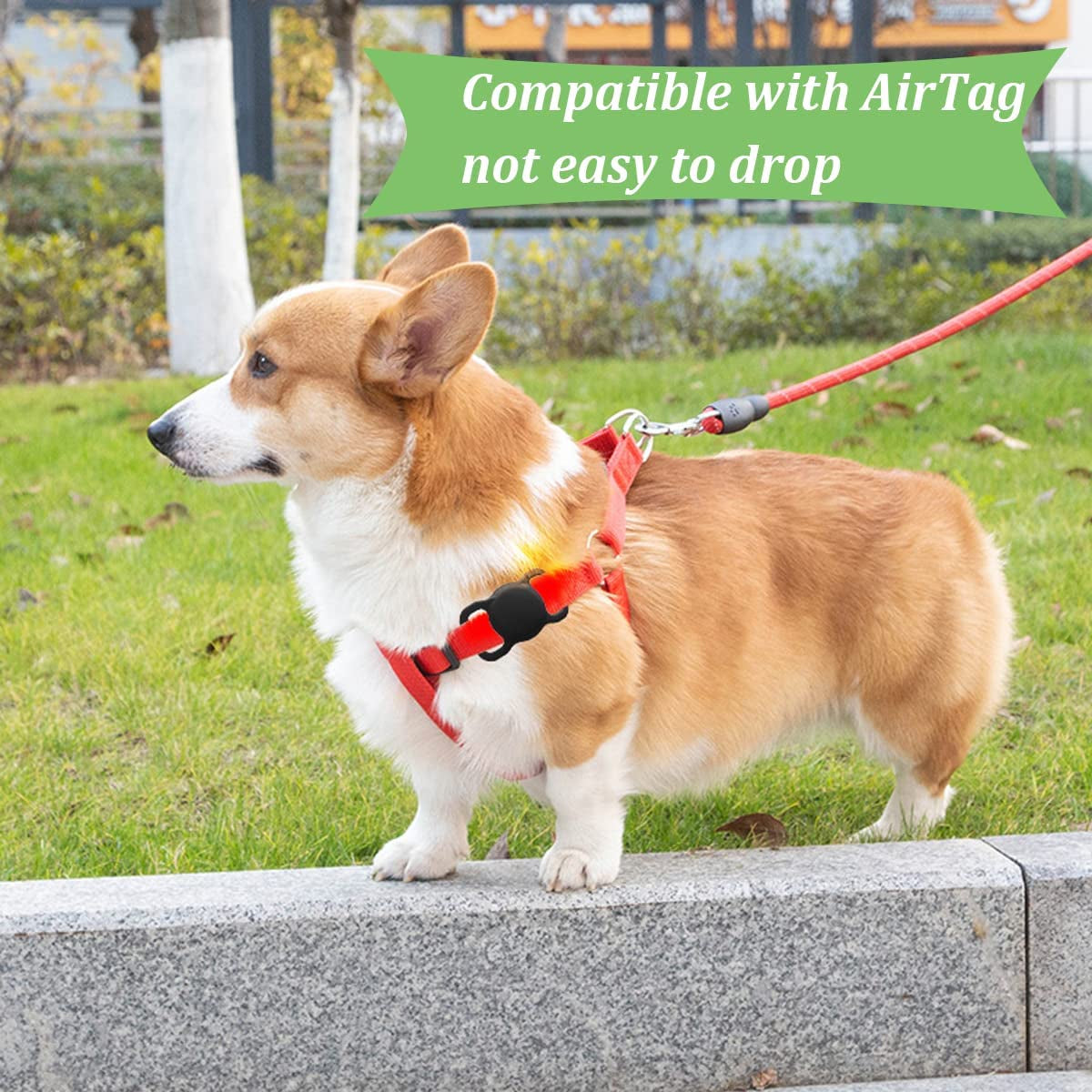 2 Pack Compatible with Apple Airtag Dog Collar Holder Silicone Pet Collar Case, Waterproof Suitable for Cat and Dog Collar  Jobazok   