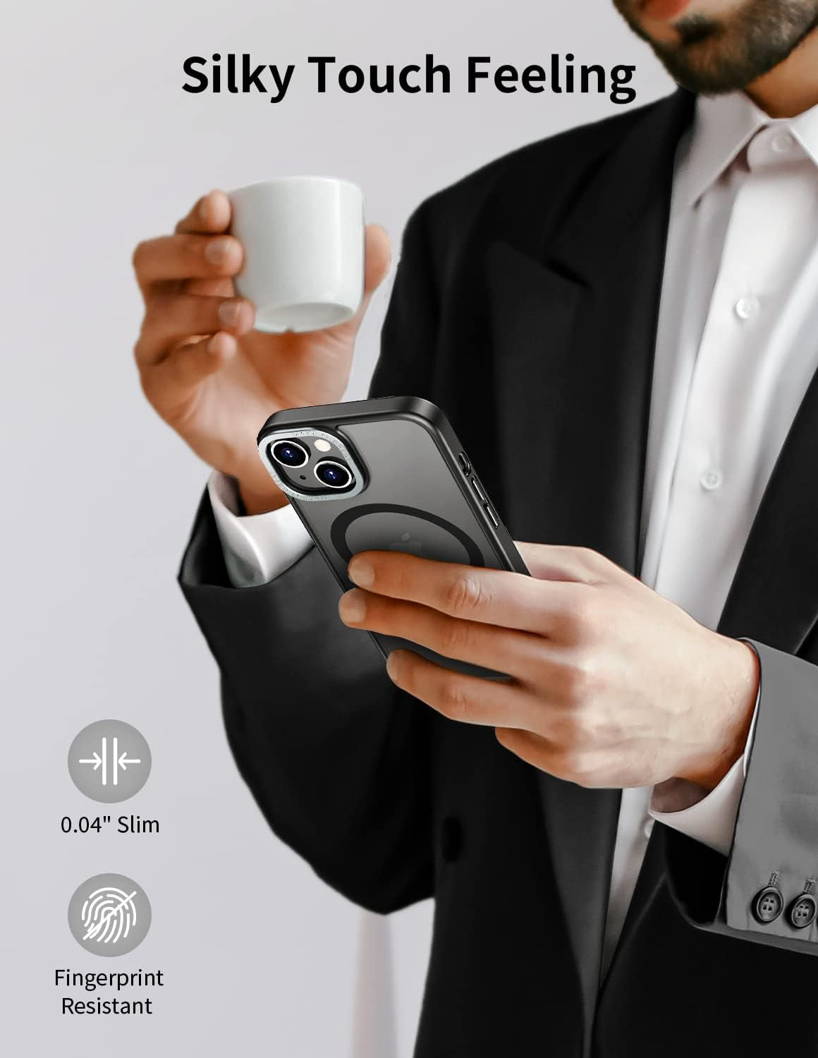 MOMAX Magnetic Phone Case, Translucent Matte Magnet Phone Case with Aluminum Alloy Camera Frame, Shockproof Iphone 14 plus Hybrid Case with Magnet, Compatible with Magsafe Case for Iphone 14 Plus  Momax Technology Ltd.   