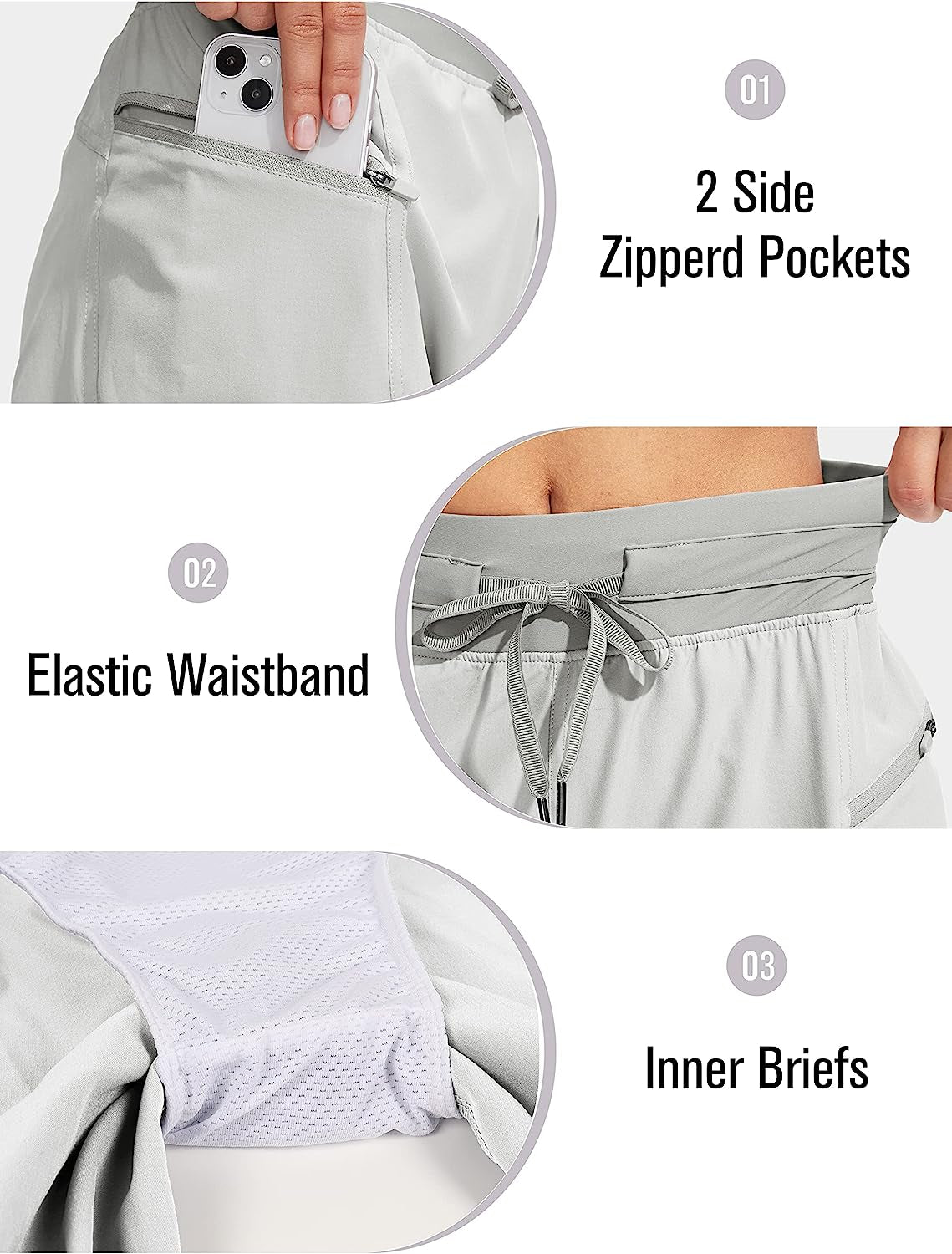 Svensker Women'S Athletic Shorts with Pockets High Waisted 5 Inch Quick Dry Gym Exercise Workout Running Shorts for Women  Svensker   