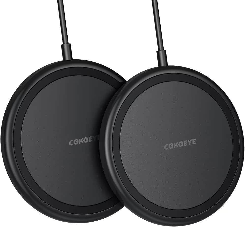 Wireless Charger 2-Pack 10W for Iphone Wireless Charger Pad COKOEYE, Max Fast Wireless Phone Charger for Iphone 14/14 Plus/14 Pro/14 Promax/13 Series/12/11/Samsung S22/S21/S20/Airpods Pro  COKOEYE   