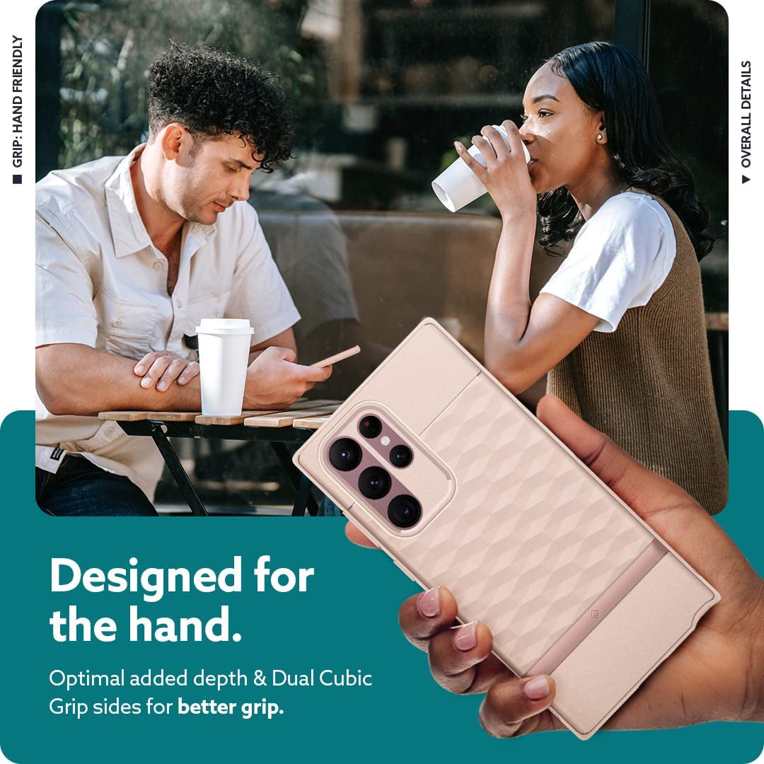 Caseology Parallax for Galaxy S22 Ultra Case Enhanced Ergonomic Design - Indi Pink  Spigen   