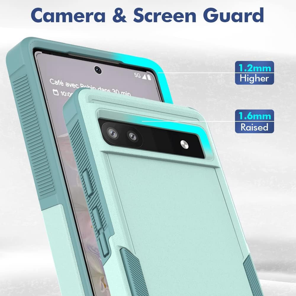 Google Pixel 6A 5G Case, [Military Grade Drop Protection] anti Scratch Matte Sturdy Cover Silicone Bumper Shockproof Slim Fit Durable Cover for Pixel 6A 5G 2022 6.1 Inch, Turquoise  Jeylly   