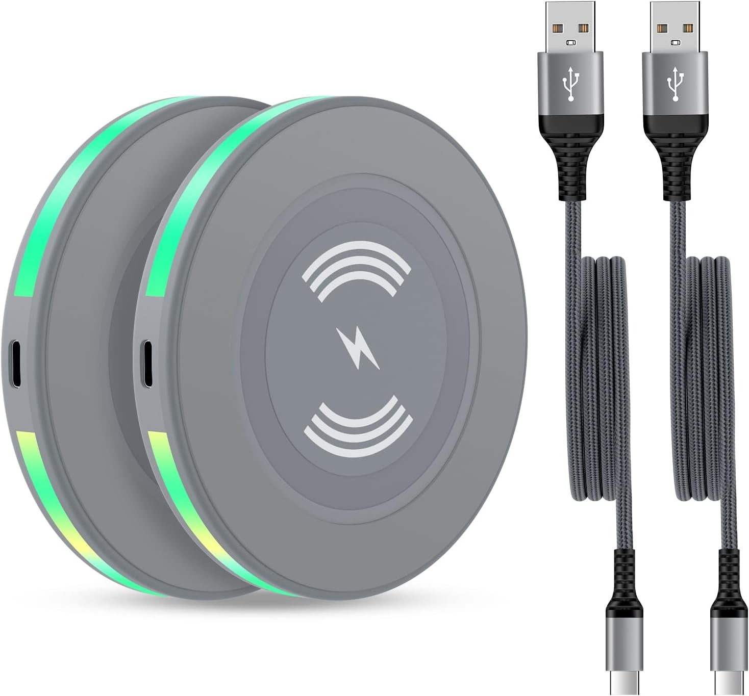 15W Samsung Wireless Charger Fast Charging Pad for Samsung Galaxy S23/S23 Ultra/S23 Plus/S22/S21 FE/S20/Z Fold 5 4 3/Z Flip 5 4 3/S10/S9/S8/S7/Note 20 10 9 8,Iphone 14 13 12 11 Pro Max,Pixel 7 6 5 4 3  Shenzhen Chuang Wei Da Technology Co., LTD Grey 2Pack 