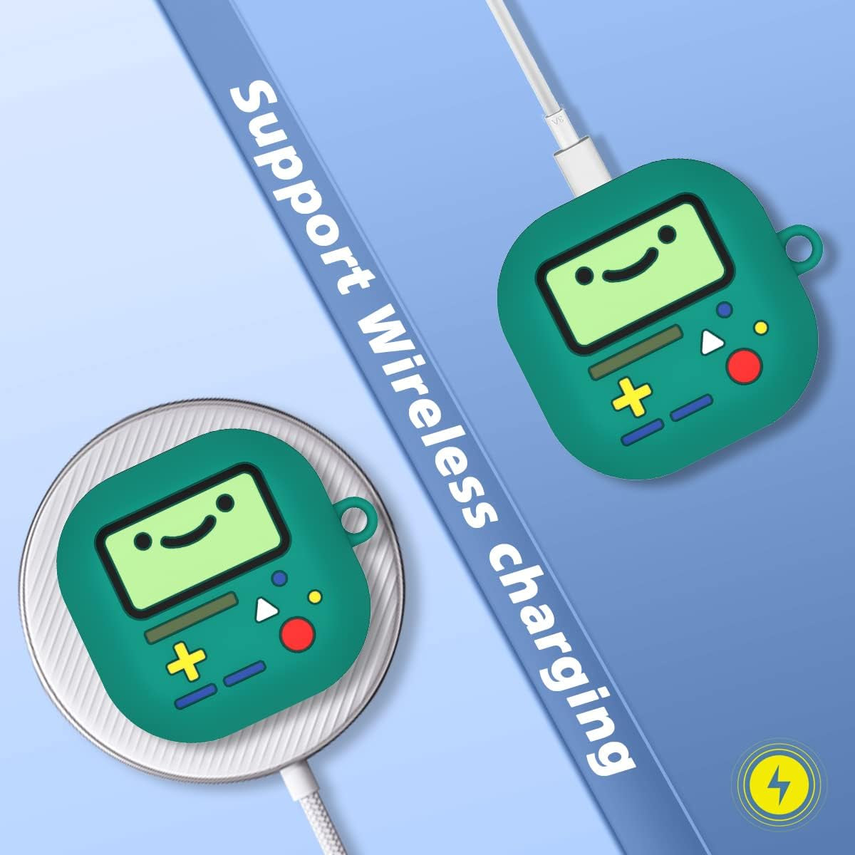 Cute Case for Samsung Galaxy Buds 2 Pro Case (2022) / Galaxy Buds 2 Case (2021) / Galaxy Buds Pro Case (2021) / Galaxy Buds Live Case (2020), Cute 3D Cartoon Funny Soft Silicone Case Cover (Green)  AIBEAMER   