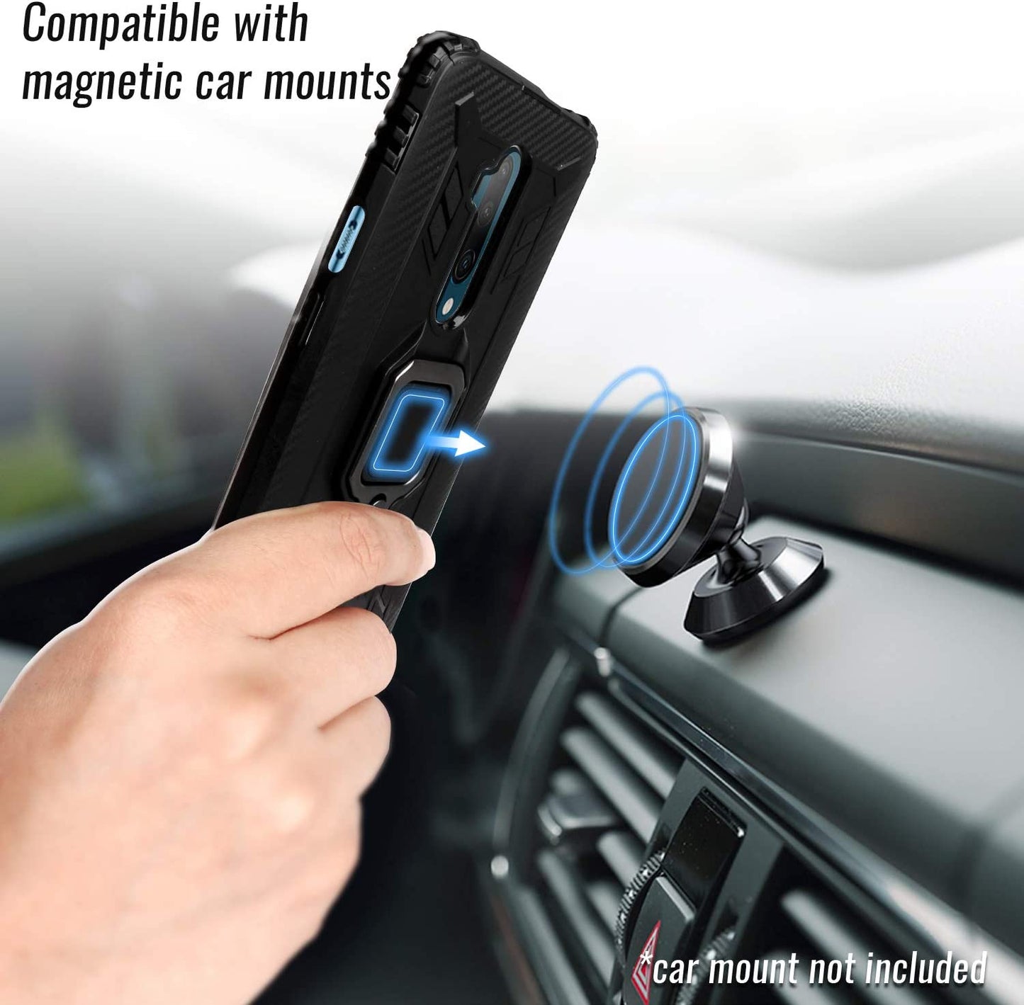 Shields up Oneplus 7 Pro Case | Carbon | Ultra Slim | Scratch Resistant | Shockproof | Kickstand | 10Ft Drop Tested - Black  Shields Up inc   