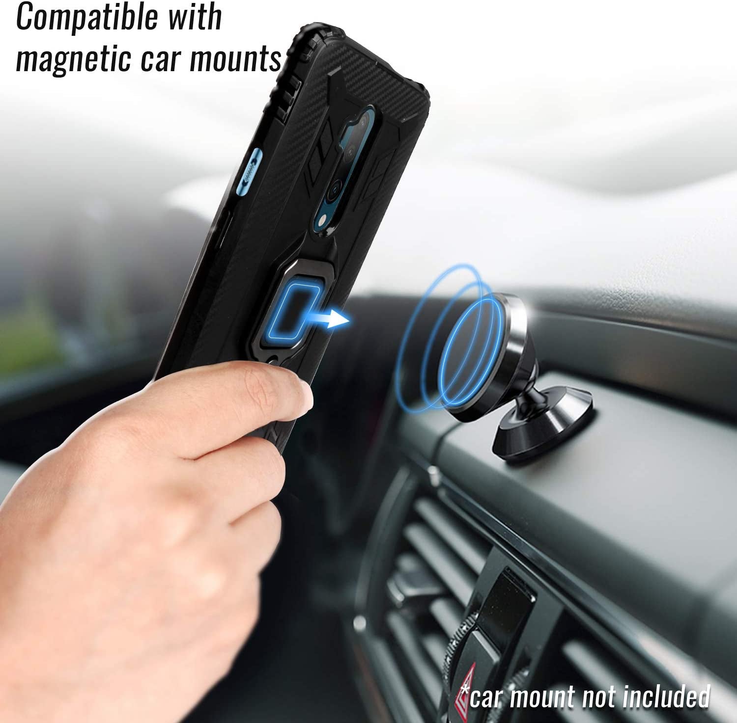 Shields up Oneplus 7 Pro Case | Carbon | Ultra Slim | Scratch Resistant | Shockproof | Kickstand | 10Ft Drop Tested - Black  Shields Up inc   