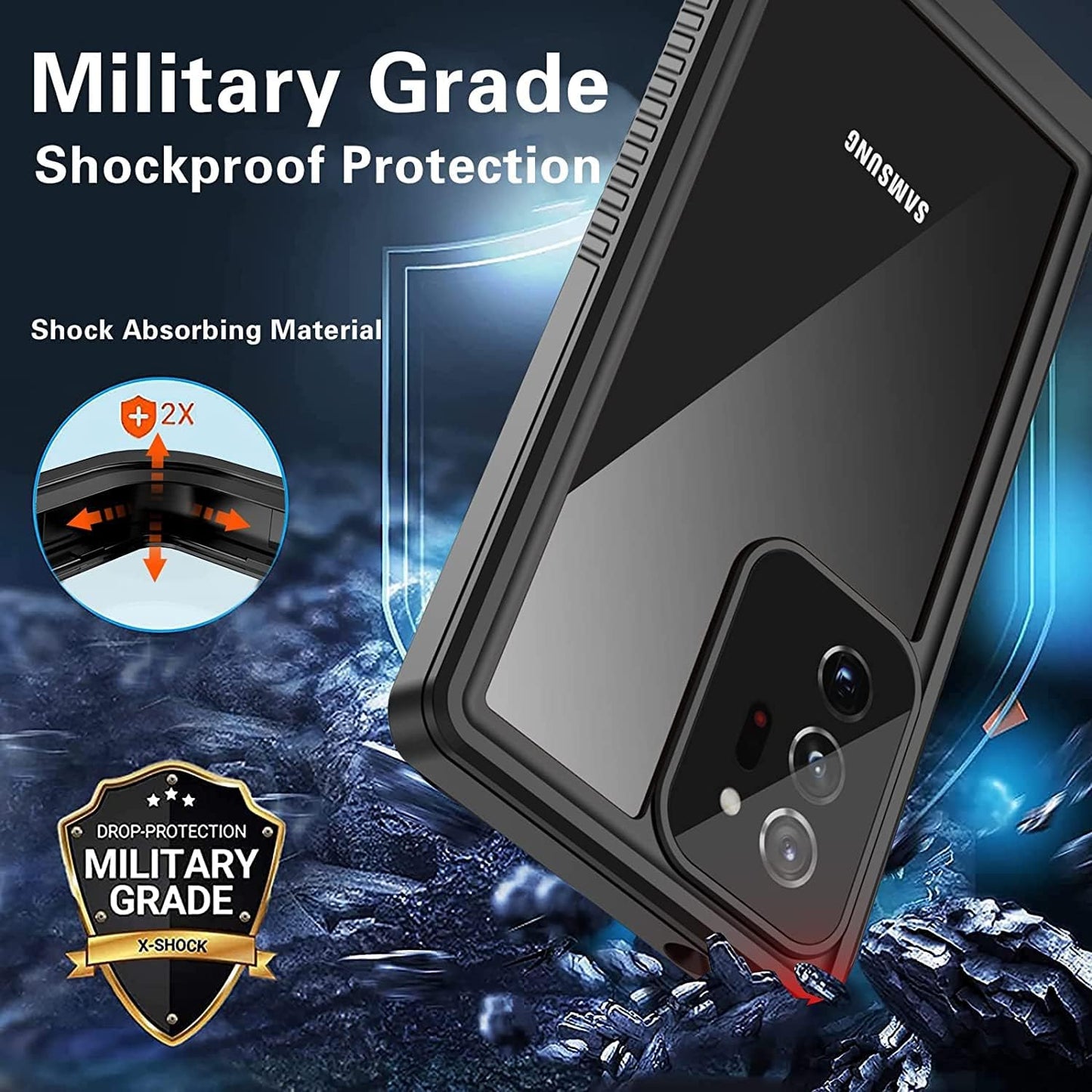 ANTSHARE for Samsung Galaxy Note 20 Ultra Case Waterproof,Built in Screen Protector Full-Body Protection Heavy Duty Shock-Proof Cover Waterproof Case for Galaxy Note 20 Ultra 6.9 Inch 5G-Gray  ANTSHARE   