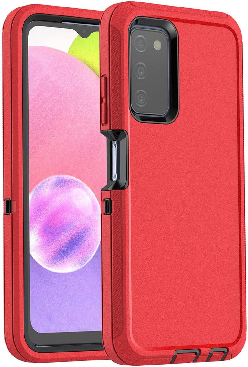 Aicase for Galaxy A03S Case,Heavy Duty Drop Protection Full Body Rugged Shockproof/Dust Proof Military Protective Tough Durable Phone Cover for Samsung Galaxy A03S(US Version)  AICase Red  