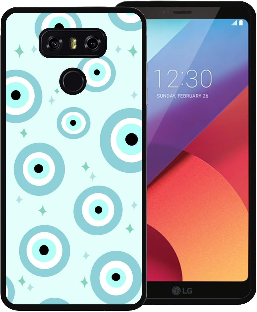 Zaztify Phone Case for LG G6/G6 Plus, Orange Evil Eye Turkish Demon Eyes Ojo Turco Naranja Cute Shockproof Protective Anti-Slip Thin Soft Cover Shell  zaztify Celeste Eye  
