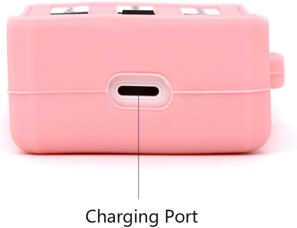 Yonocosta Cute Airpods Case, Airpods 2 Case, Fashion Funny 3D Cartoon Pink Retro Cellular Phone Shaped Full Protection Shockproof Soft Silicone Charging Case Cover Skin with Keychain for Airpods 1&2  Yonocosta Inc   