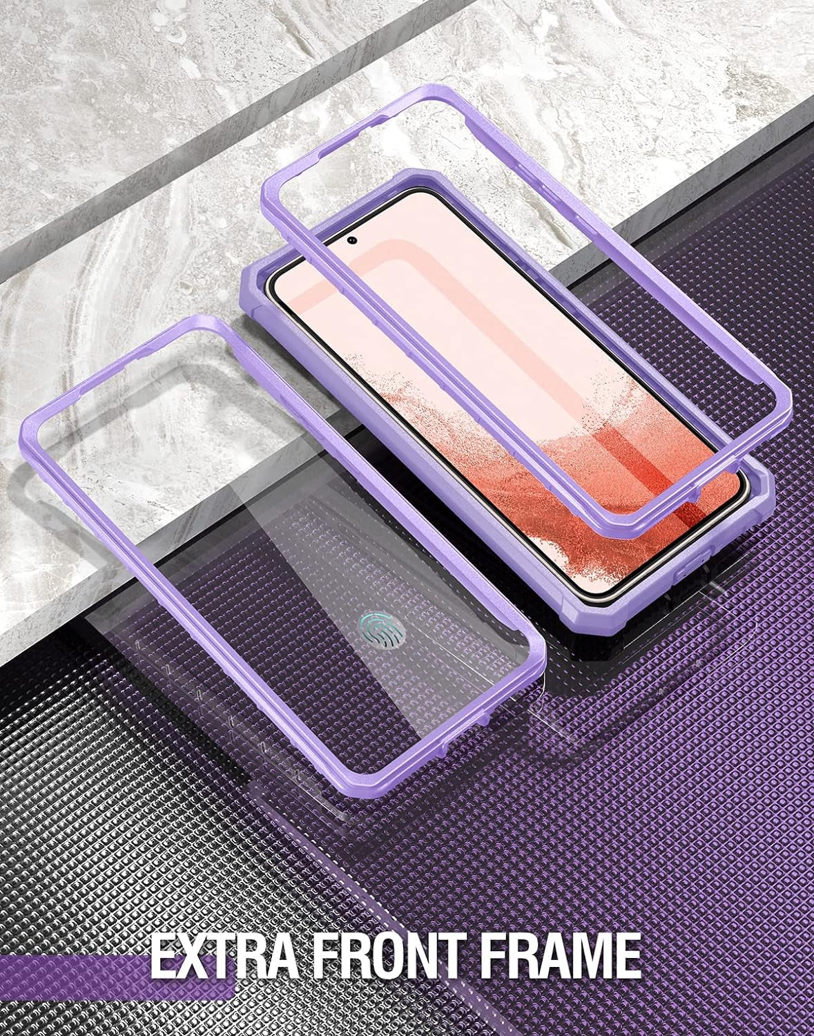 Poetic Guardian Case for Samsung Galaxy S22+ plus 5G 6.6" (2022) [6FT Mil-Grade Drop Tested], Built-In Screen Protector Work with Fingerprint ID, Full Body Rugged Shockproof Cover Case, Purple/Clear  Poetic   