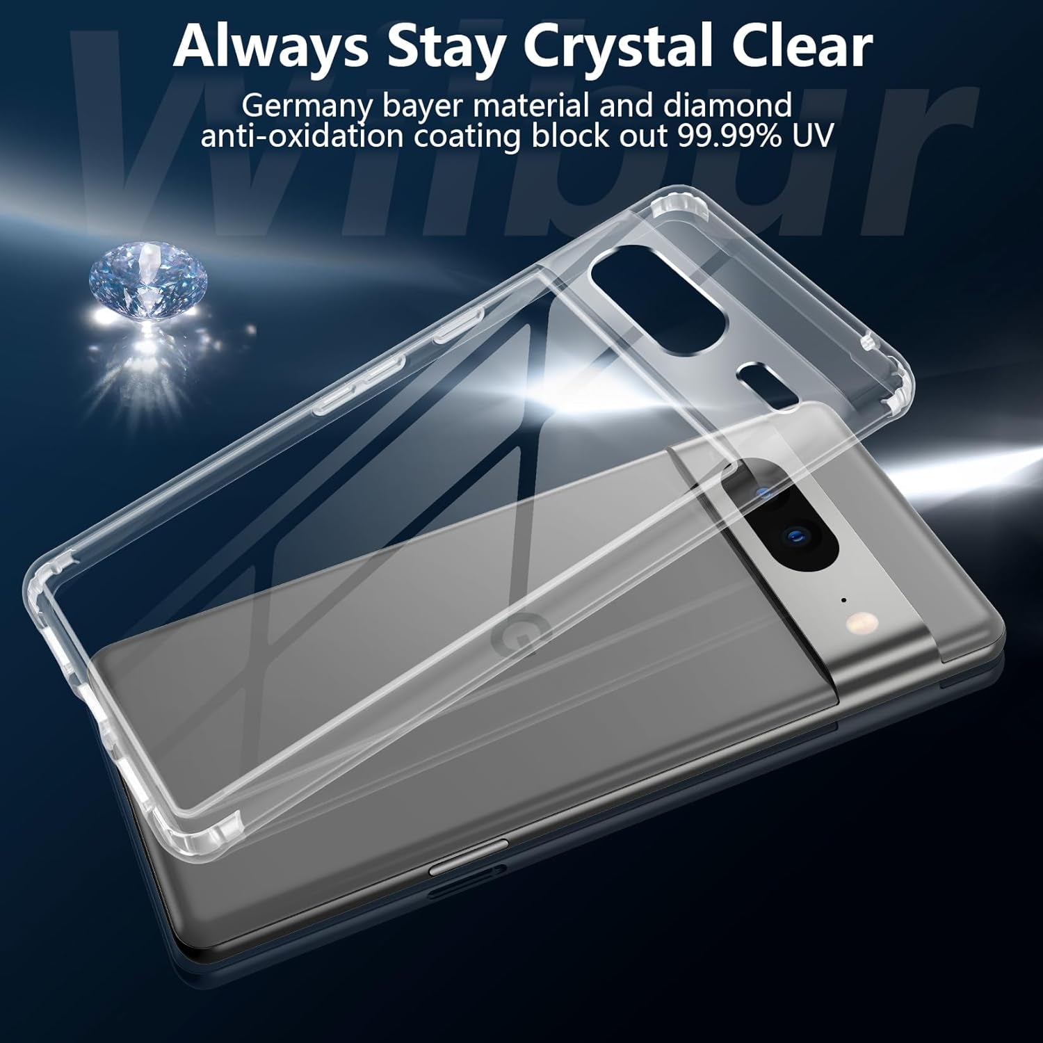 Wilbur Designed for Google Pixel 8 Case Clear,[Anti-Yellowing & Non-Slip] Transparent Shockproof Protective Phone Cases Slim Cover for Google Pixel 8 Released 2023-6.2"  Wilbur   