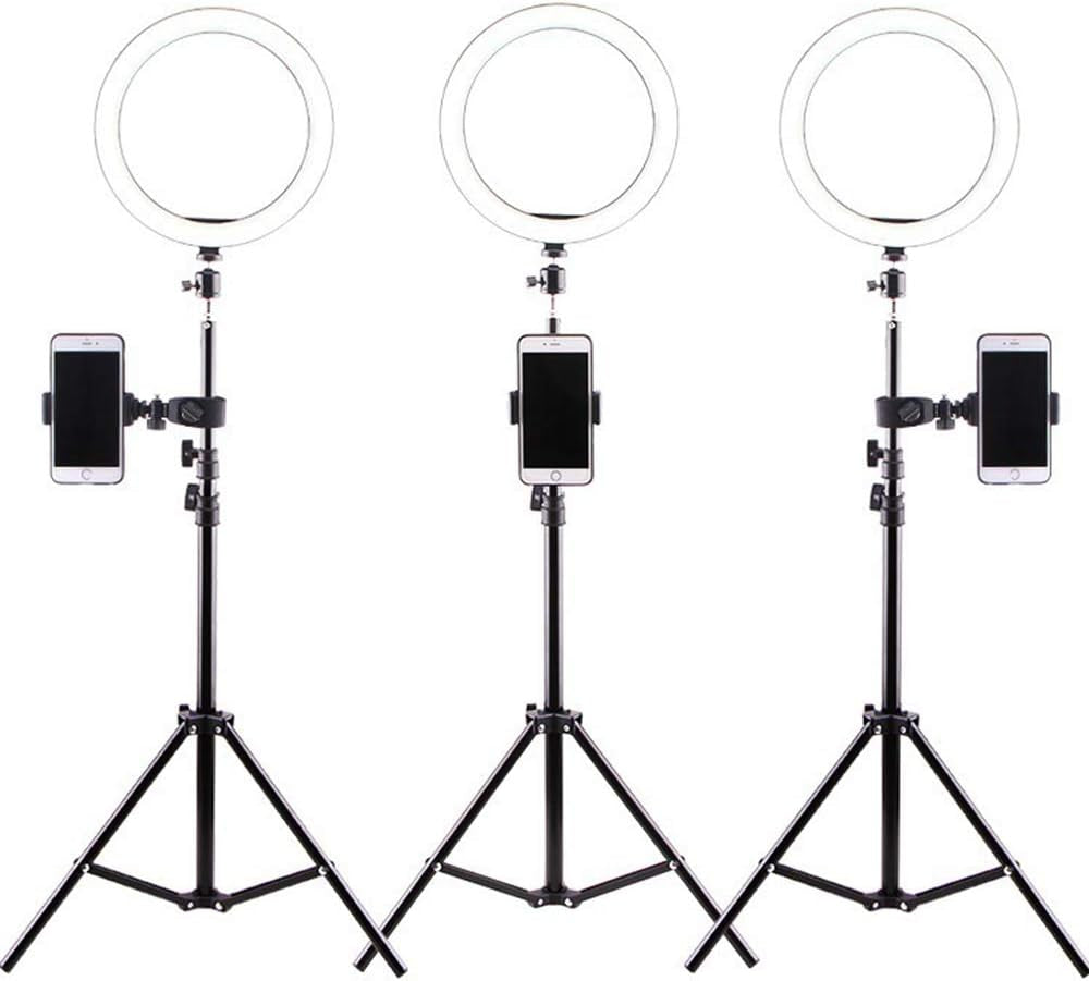 10" Selfie Ring Light with Tripod Stand & Phone Holder for Live Stream/Makeup,Dimmable Led Lighting Ringlight for Youtube Tiktok Photography Vlogging Video Compatible with Iphone Xs Max XR Android  SHARE SUNSHINE   