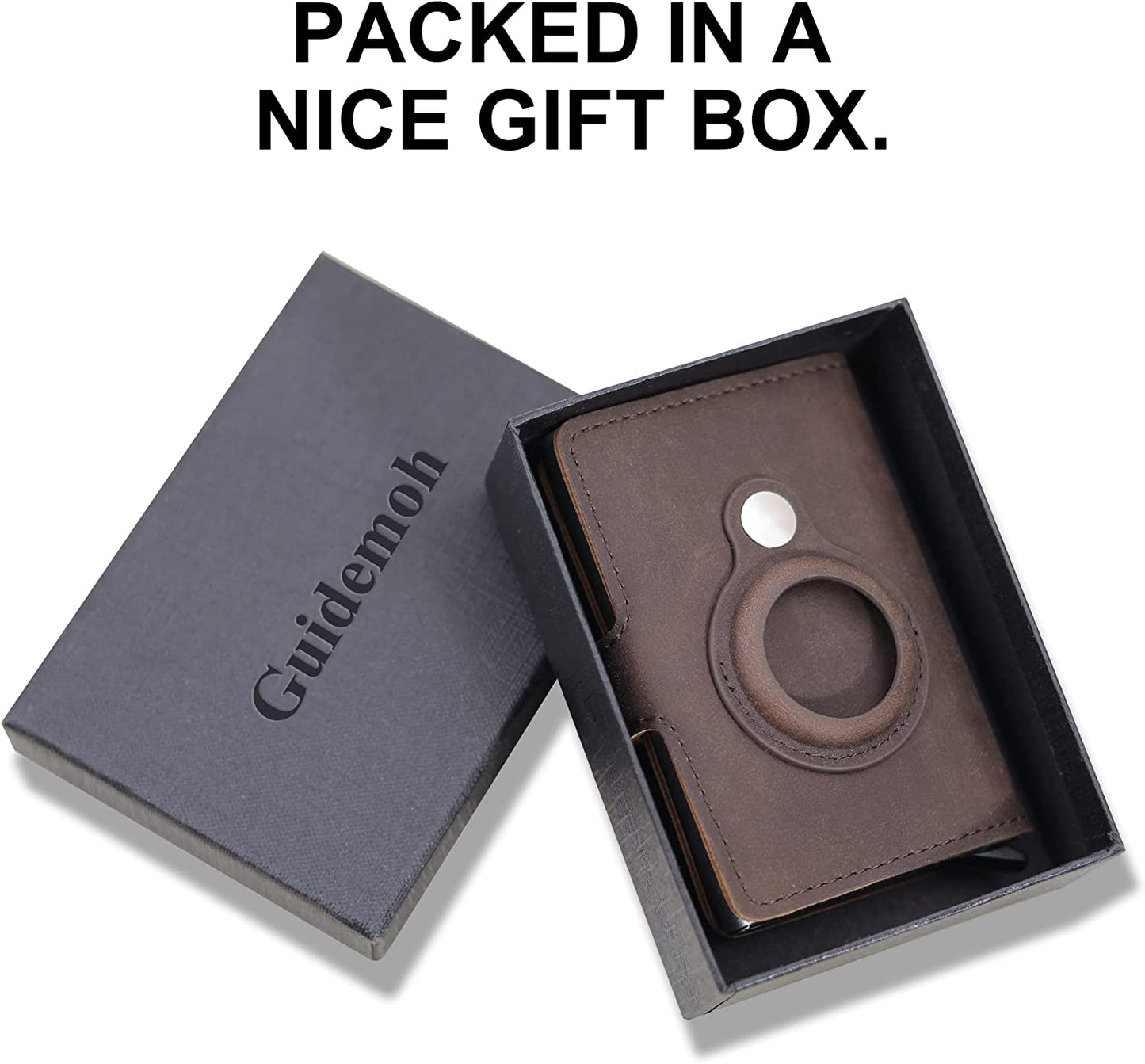 Guidemoh Airtag Wallet for Men,Slim RFID Mens Wallets with Money Clip Blocking Credit Card Holder for Men with Gift Box  Guidemoh   