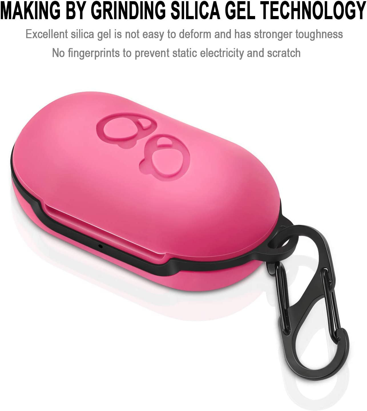 Lizhi Case for Samsung Galaxy Buds + plus (2020) / Galaxy Buds (2019), Galaxy Earbuds Silicone Skin Cover Shock-Absorbing Protective Case with Keychain, Hot Pink  LiZHi   