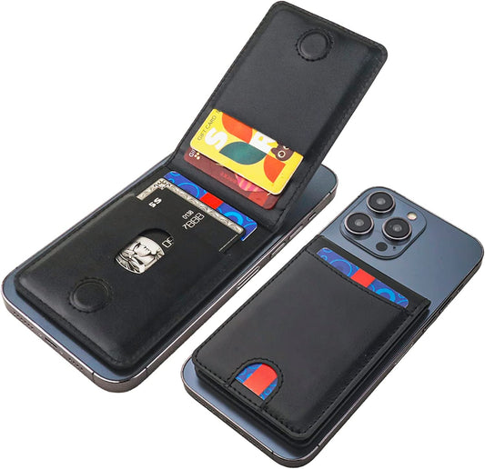 KIHUWEY for Magsafe Wallet Card Holder with Magnetic, Mag Safe Leather Detachable Kickstand RFID Wallet for Iphone 14 Pro Max/14 Pro/14/14 Plus/13 Pro Max/13 Pro/13/12 Pro Max/12 Pro/12 (Black)  KIHUWEY   