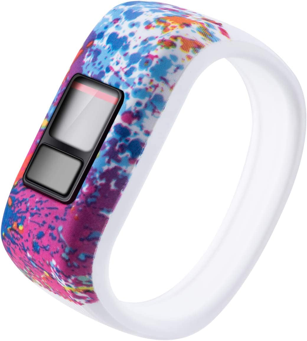 Ruentech Replacement Bands for Garmin Vivofit Jr.2, Colorful Adjustable Wristbands with Secure Watch-Style Clasp Strap Compatible with Garmin Vivofit Jr 2 and Vivofit Jr (For Kids) (Flag)  RuenTech Painted 5.7inch  