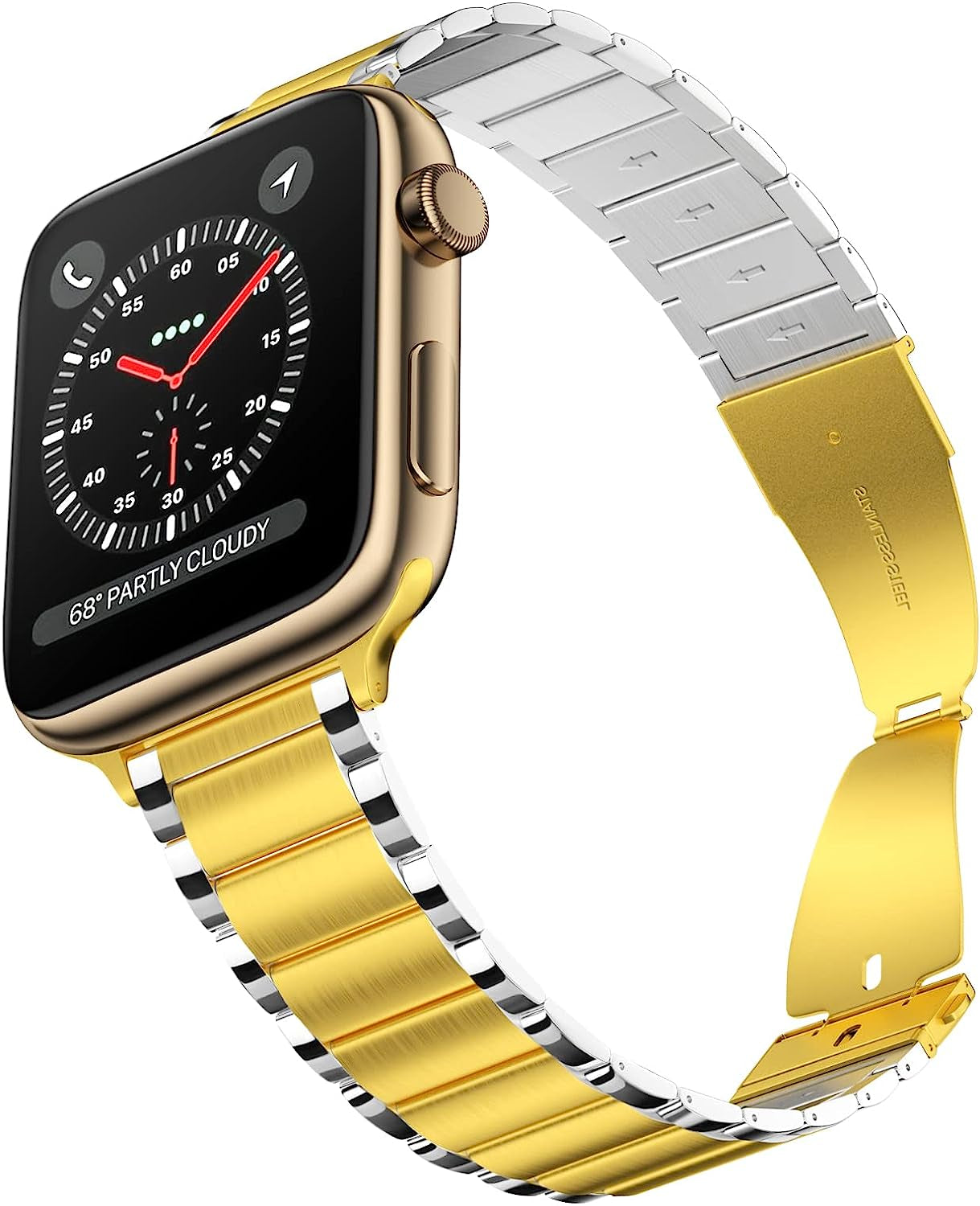 CINORS Metal Dressy Watch Band Compatible with Apple 8 41Mm Iwatch Iphone Rose Gold and Silver Womens Bands 41 40Mm Thin Link Bracelet 38Mm Stainless Steel Watches Strap for Series 7 6 5 4 3 2 1 SE  CINORS Gold/Silver Gold 49 45 44 42mm 