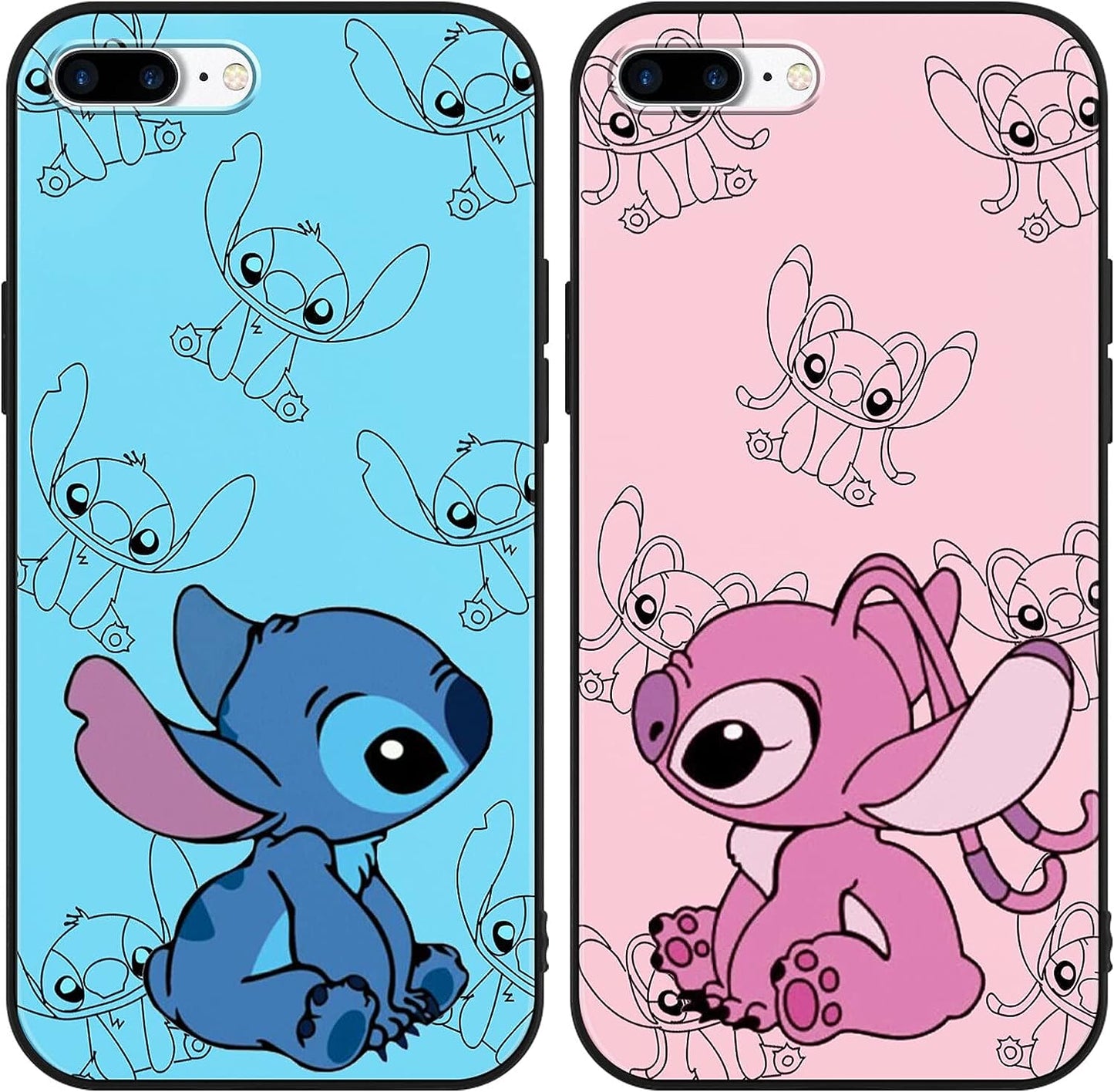 [2 Pack] Cute Case for Iphone 12 Pro Max Case, Cartoon Kawaii Aesthetic Cool Phone Cases Girly for Girls Boys Kids Women Clear Transparent Soft TPU Protective Cover Funda for Iphone 12 Pro Max 6.7"  QSN US 02 For Iphone 7 Plus/8 Plus 