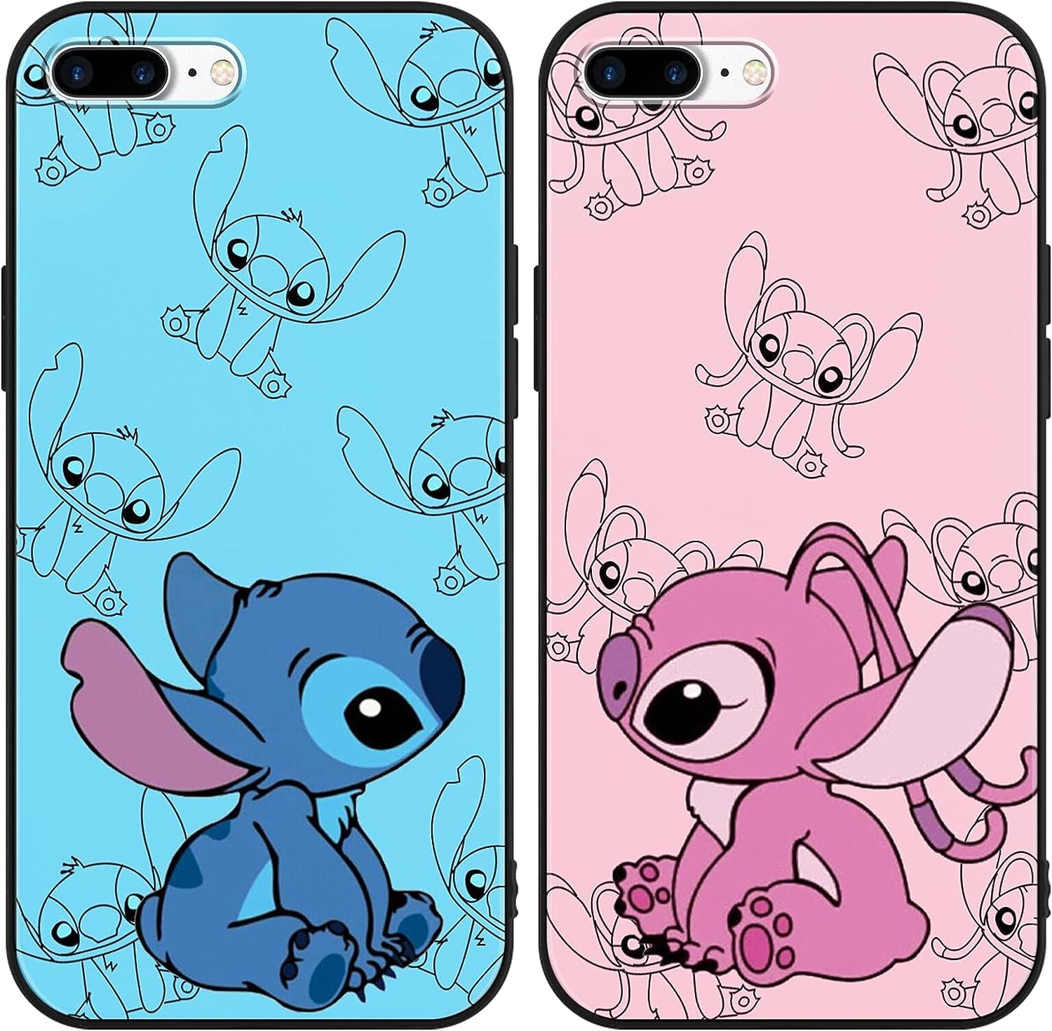 [2 Pack] Cute Case Designed for Iphone 12/Iphone 12 Pro Case, Cartoon Kawaii Aesthetic Cool Phone Cases Girly for Girls Boys Kids Women Clear Soft TPU Protective Cover Funda for Iphone 12 Pro 6.1"  SDJ US 02 For Iphone 7 Plus/8 Plus 