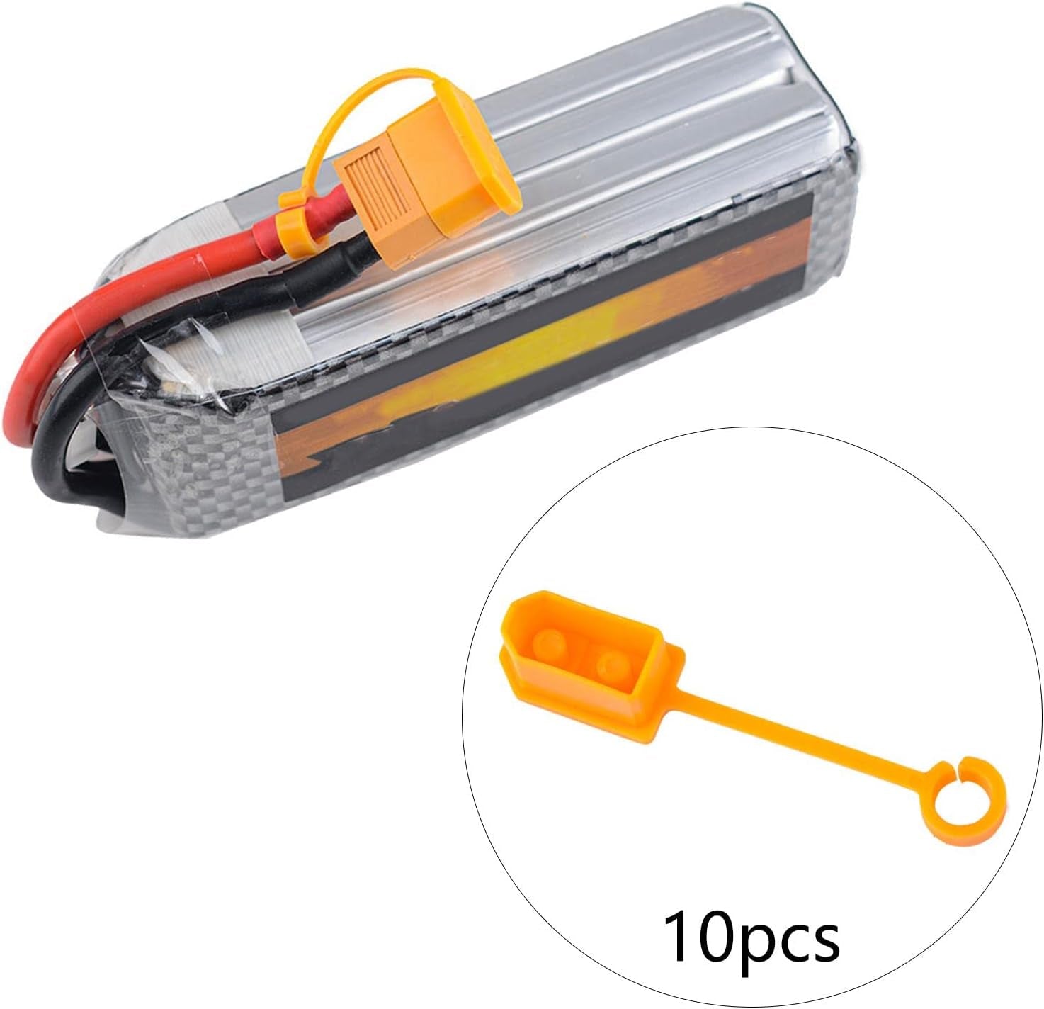 SM Sunnimix 10X XT60 Male Female Plug Dust anti Lost Stopper Protective Cover anti for XT60 Plug, Yellow  SM SunniMix   