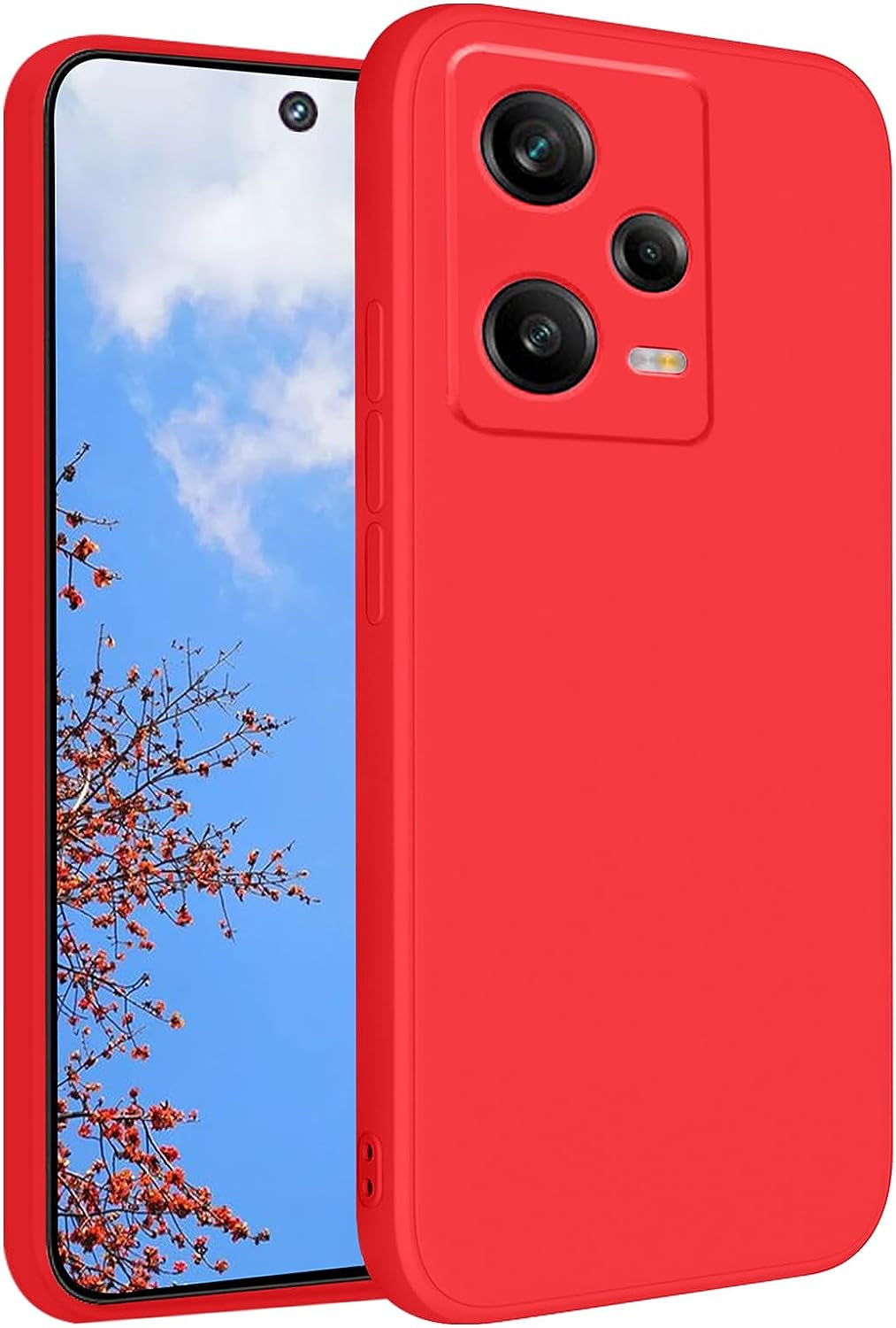 Yarxiawin Compatible with Xiaomi Redmi Note 12 Pro Case Silicone Purple, Xiaomi Redmi Note 12 Pro Phone Case Silicone Soft Thin Case Anti-Fingerprint Shockproof Cover (Black)  Yarxiawin Red  