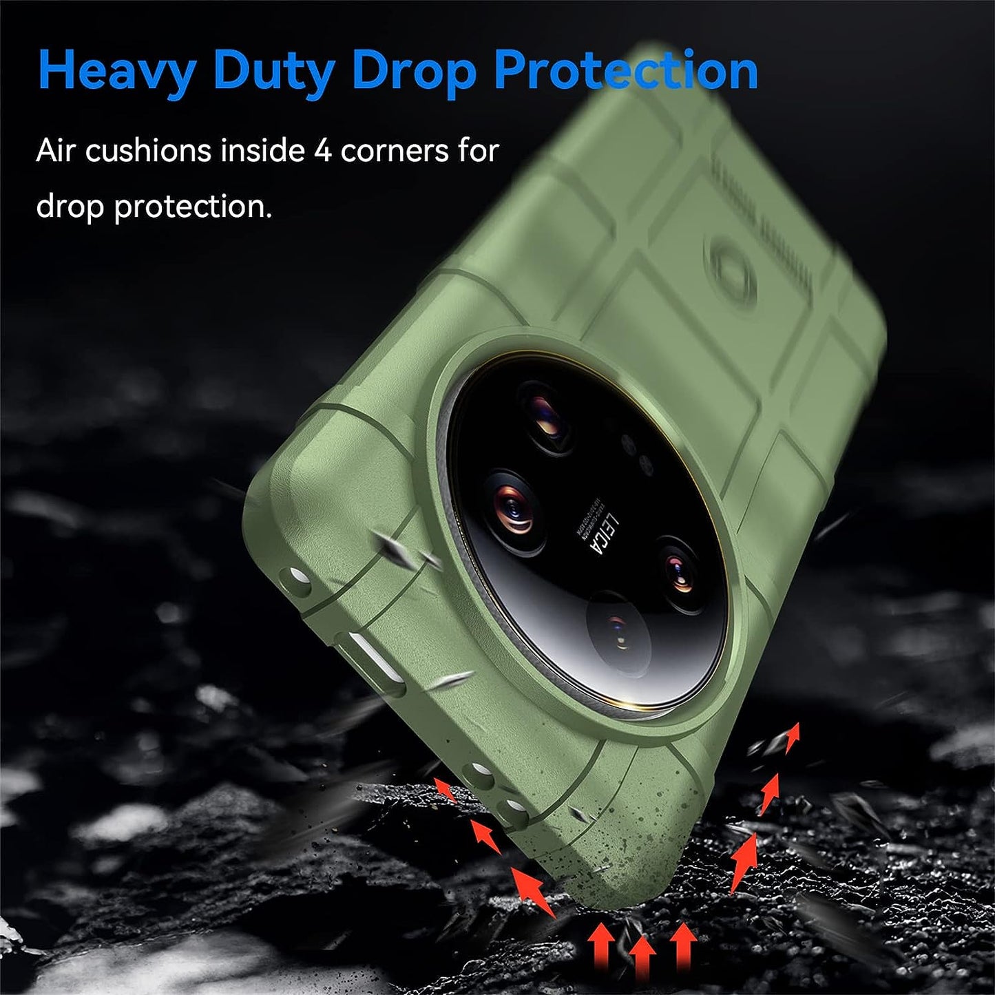 Ysnzaq Military Grade Durable Rugged Case for Xiaomi 13 Ultra (Not 13), Ultra Slim Soft TPU Shockproof Protective Phone Cover for Xiaomi 13 Ultra HD Green  Ysnzaq   