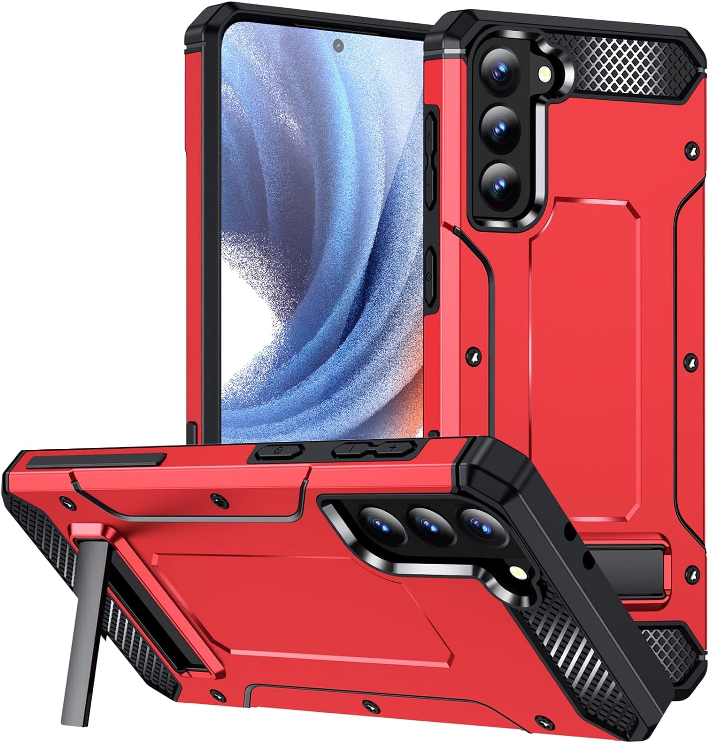 KOBBRAN Galaxy S21 plus Case for Samsung Galaxy S21 plus Case Military Grade Drop Shockproof with Metal Kickstand Stand Armor Protective Case for Galaxy S21 plus S21+ Phone Case (Blue)  KOBBRAN Red  