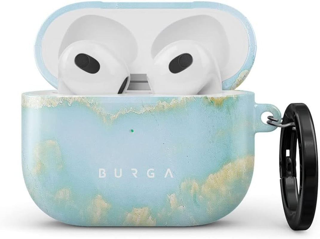 Burga Airpod Hardcase Compatible with Apple Airpods MAX Case, Sky Blue Mint Green Gold Dusts Marble Turquoise Azure Ocean Cute Case for Women, Protective Hard Plastic Case Cover  BURGA Sea Salt Airpods 3 