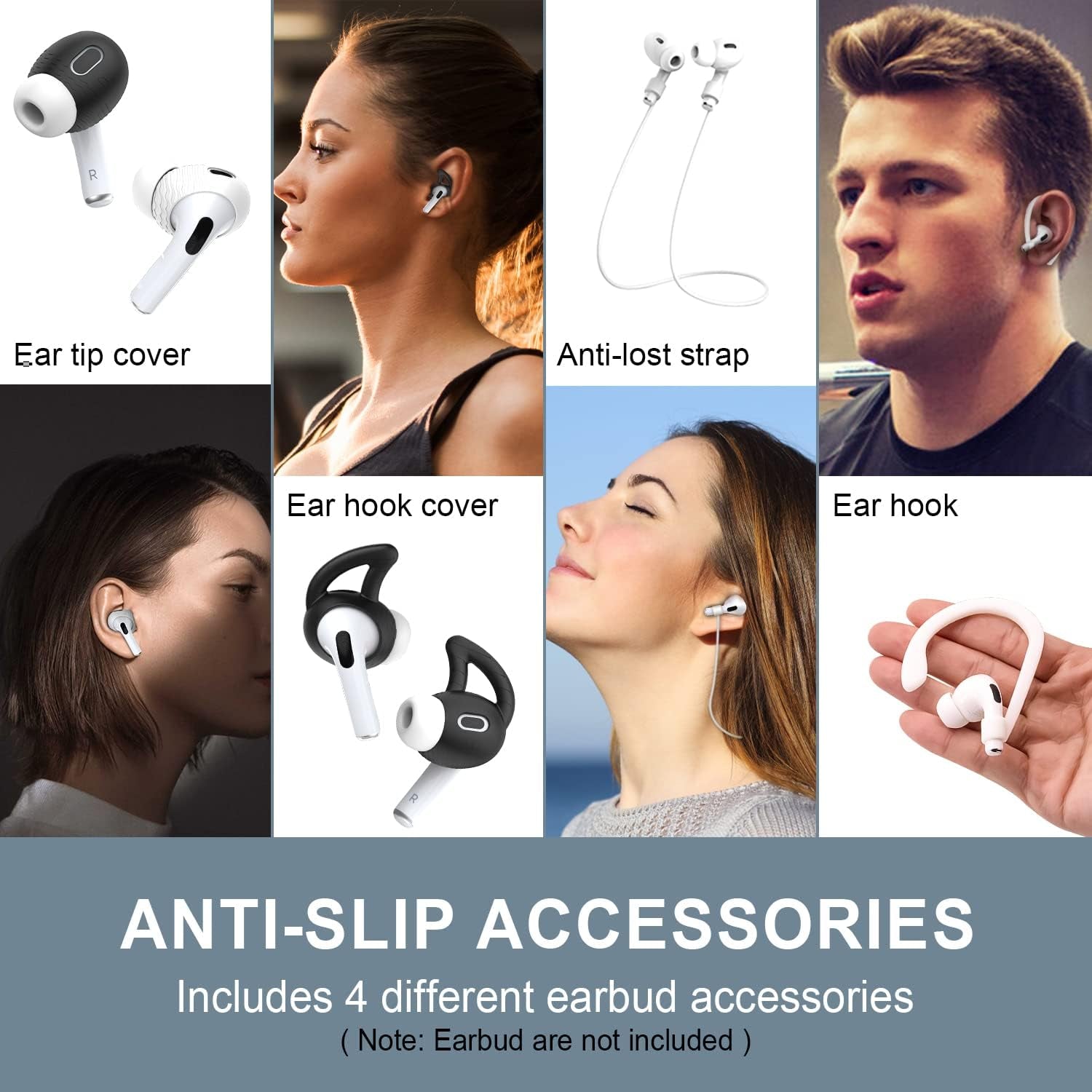 [14 in 1 Set] for Airpods Pro 2Nd Generation Case Cover, Silicone Airpod Pro 2 Case Cover for Men Women with Lanyard, Shock-Absorbing Protective Case for Airpods Pro 2Nd Generation 2022 - Mint Blue  TOLUOHU   