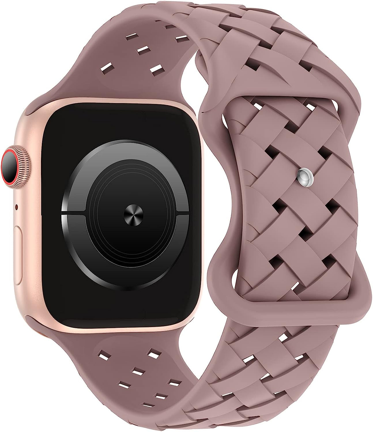 Distore Silicone Braided Weave Bands Compatible with Apple Watch 38Mm 40Mm 41Mm 42Mm 44Mm 45Mm 49Mm, Replacement Silicone Sport Breathable Strap for Iwatch Series Ultra SE 8/7/6/5/4/3/2/1 Women Men  Distore Smoke Violet 42mm/44mm/45mm/49mm 