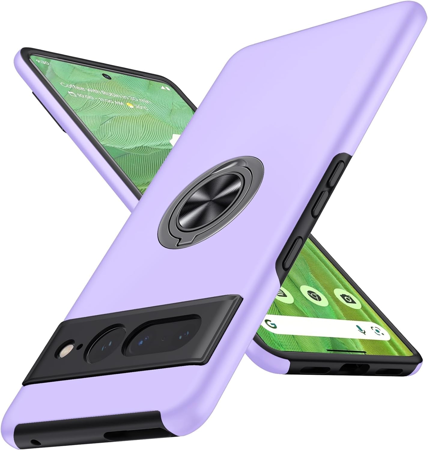 JAME for Google Pixel 7 Pro Case, Slim Fit Case for Pixel 7 Pro with Invisible Ring Kickstand, [Military Grade Drop Tested] Dual Layer Shockproof Protective Phone Case for Pixel 7 Pro 6.7", Green  JAME Purple  