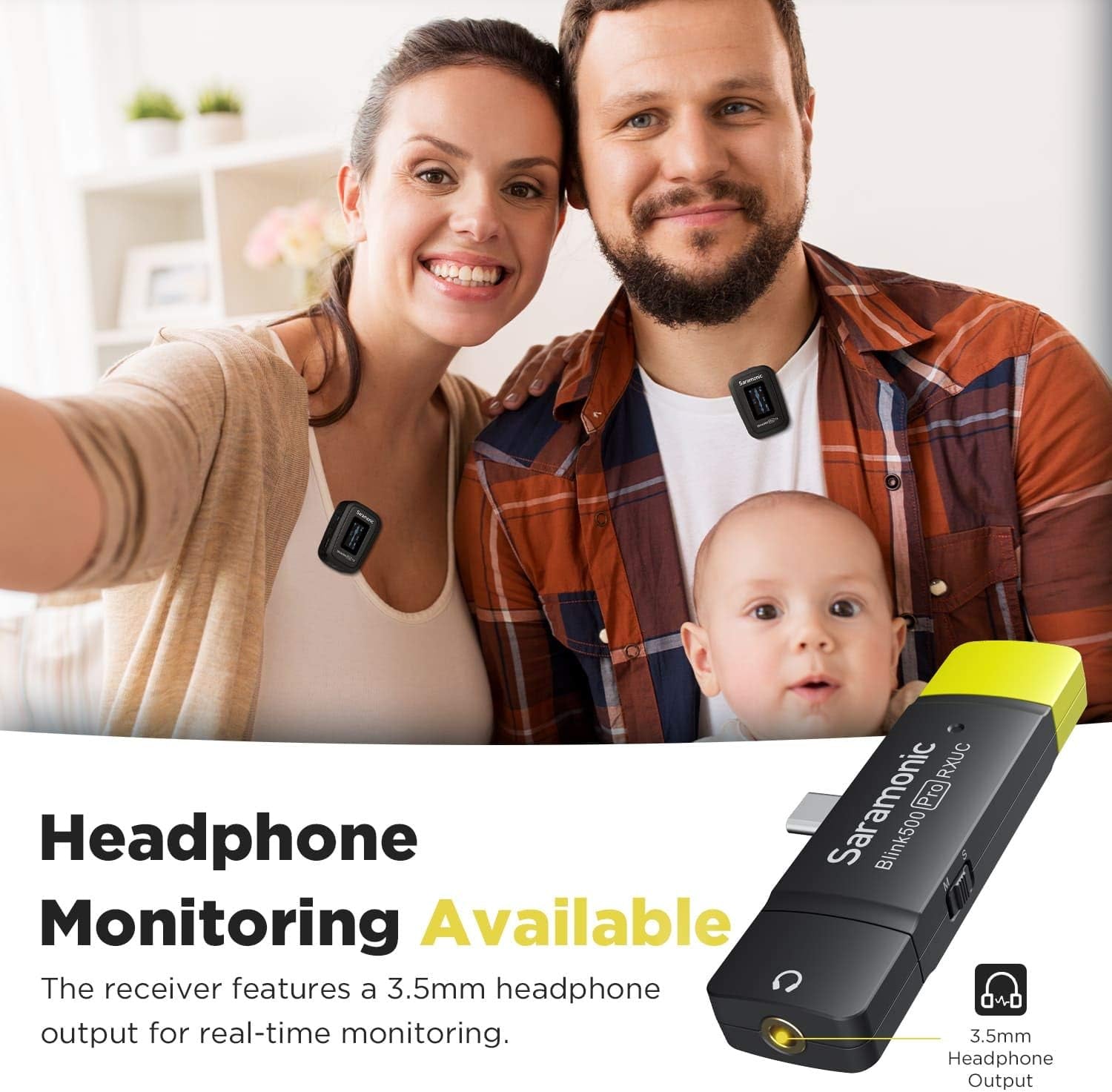 Saramonic Blink500 Pro Dual-Channel Wireless Lavalier Microphone with USB-C Receiver for USB-C Android Phone Laptop Tablet Video Audio Recording Facebook Youtube Podcast Vlog Interview (B6)  Saramonic   