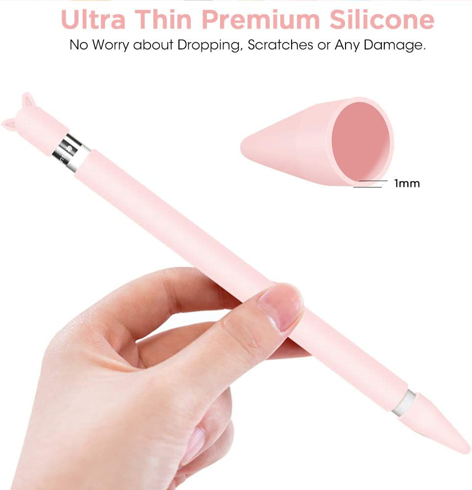 3 Pack Case for Apple Pencil 1St Generation Holder Sleeve Skin Cover Accessories for Ipad Pro 9.7/10.5/12.9,Silicone Cute Grip with Charging Cap Holders and 3 Protective Nib Covers-Black,Pink,Purple  Mgrach   