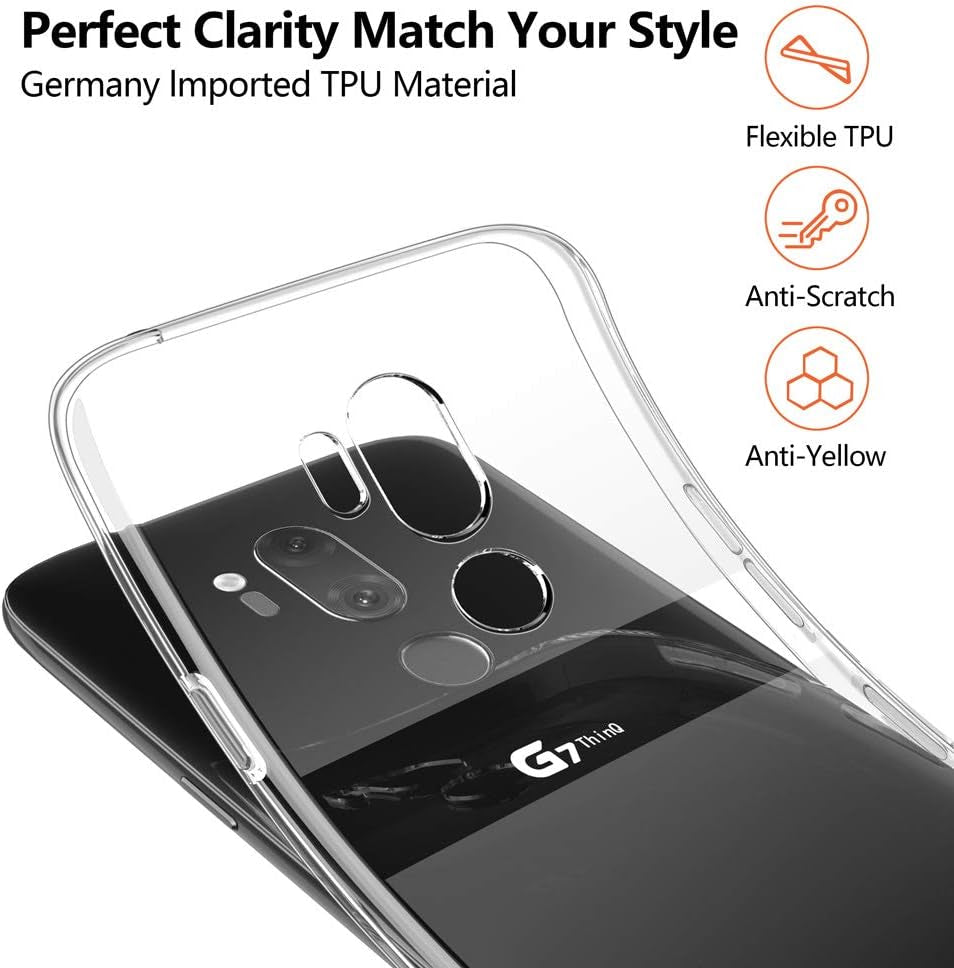 KEEPCA Clear Case for LG G7 Thinq,Slim Thin Soft Skin Silicone TPU Lightweight Gel Anti-Scratch Shockproof Protective Cases Cover for LG G7 Thinq,Crystal Clear  KEEPCA   