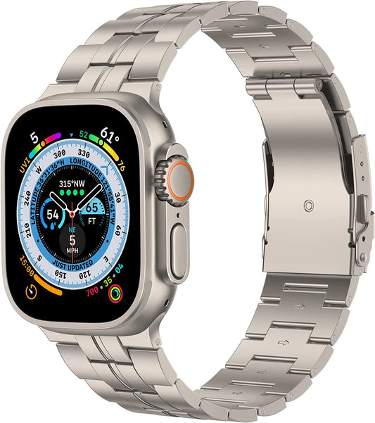 Baozai Titanium Band Compatible with Apple Watch Band 49Mm 45Mm 44Mm 42Mm, Titanium Sports Band for Apple Watch Ultra Series 8/7/6/5/4/3/2/1/SE Men  baozai   