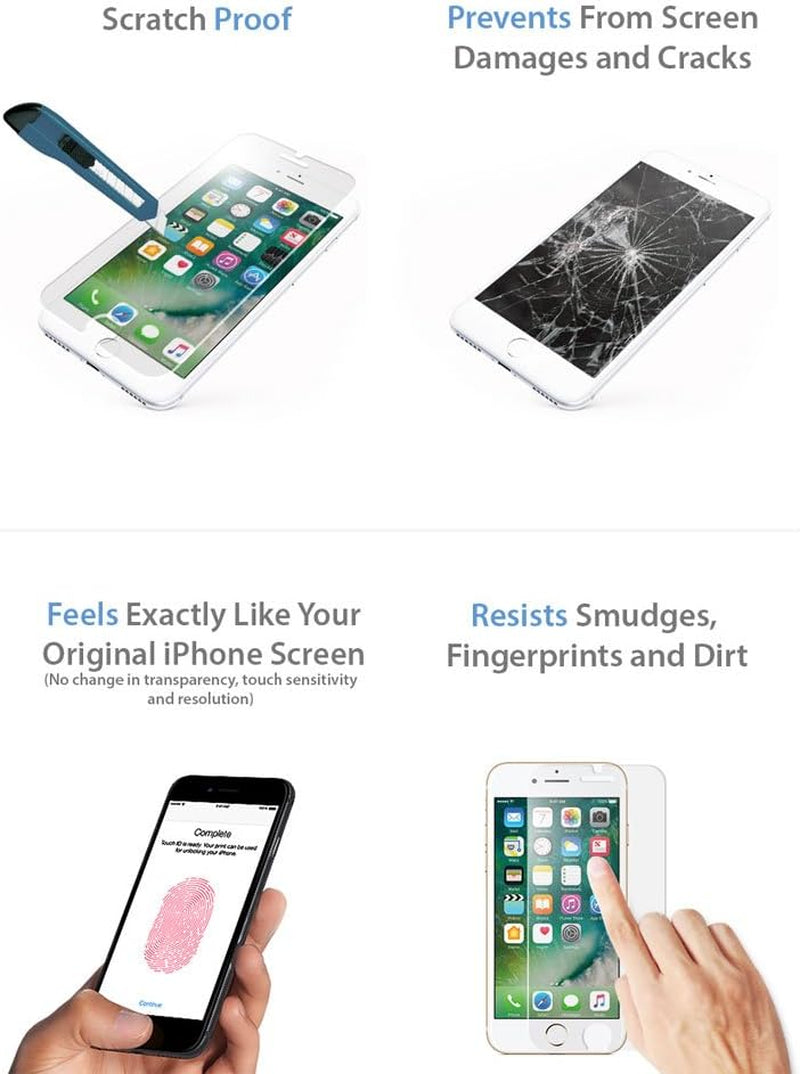 Voxkin [2 Pack - 4.7" Screen] Iphone 6, 6S, 7 and 8 Tempered Glass Screen Protector Shield - 0.33Mm Thick Guard & Protect from Crash - anti Scratch Bubble Free Ultra Resistant & Shatter Proof  Voxkin   