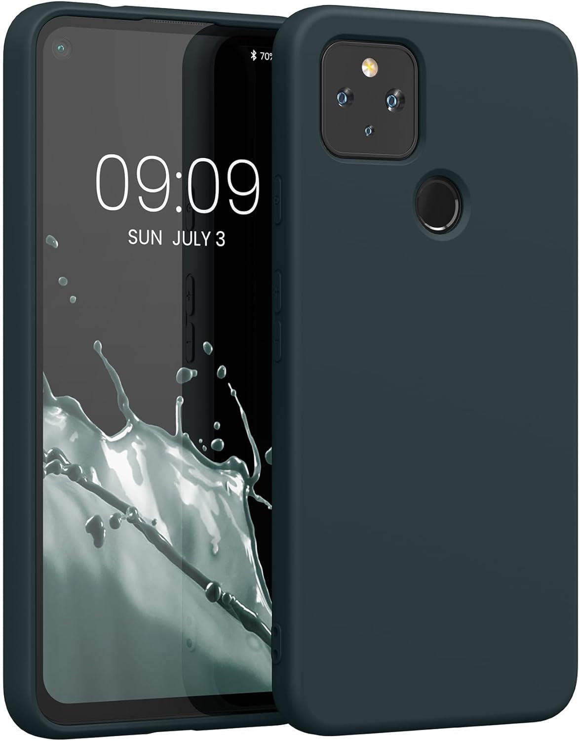 Kwmobile Case Compatible with Google Pixel 4A 5G Case - Slim Protective TPU Silicone Phone Cover - Black Matte  KW-Commerce Dark Slate  