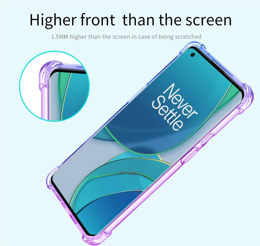 KOARWVC Case for Oneplus Nord N200 5G Case, Oneplus N200 DE2117 Case, Crystal Clear Case Gradient Slim anti Scratch TPU Shockproof Protective Phone Cases Cover for Oneplus Nord N200 5G (Purple/Blue)  KOARWVC   
