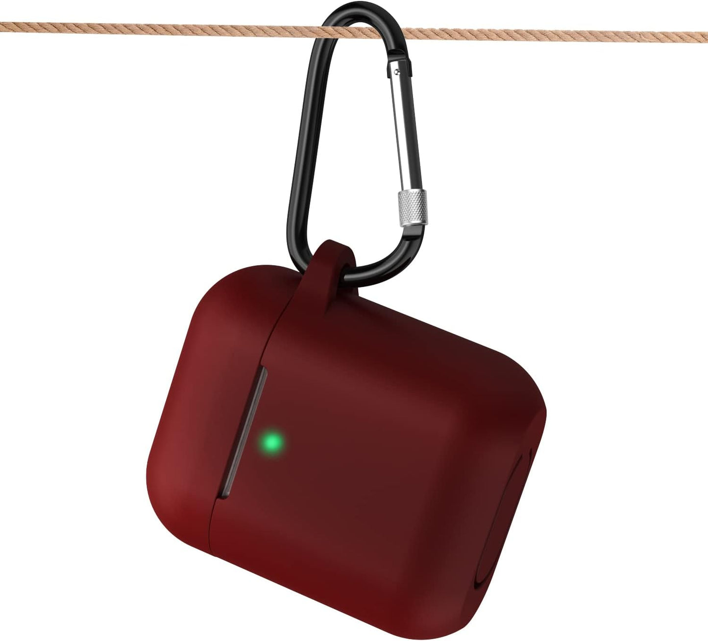 SATLITOG Airpods Case Cover with Secure Lock Keychain, Protective Silicone Cover Compatible with Apple Airpods 2Nd & 1St Charging Case - Burgundy  SATLITOG   