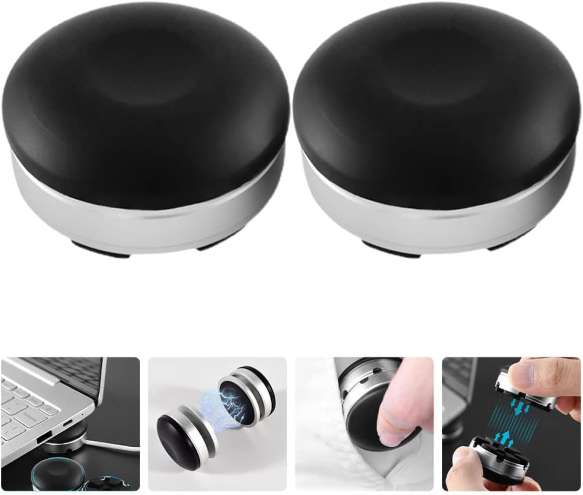 Mobestech 4Pcs Portable Foot Cooling Cooler Desktop Black Stands Pad for Tablet Racks Heightening Support Small Holder Laptop Stand Holders Mini Magnetic Notebook Ball Computer Risers Heat  Mobestech   