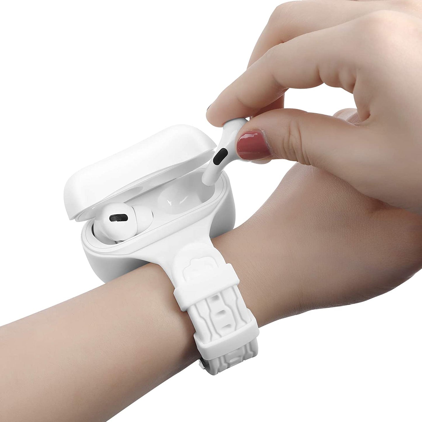 Newest 2021 Wrist Band for Airpods/Airpods 2 Case Accessories Sport Strap Cover Compatible with Apple Airpods 1St and 2Nd Wireless Charging Case Portable Full Protective Silicone Skin (White)  BabyValley White (Pro) for Airpods Pro 