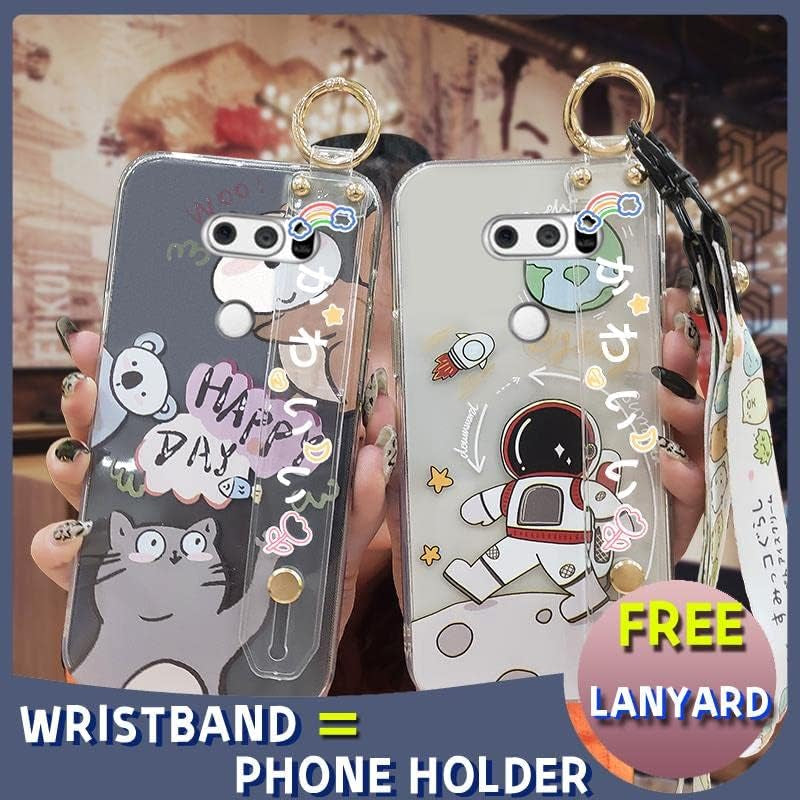 TPU Original Lulumi Phone Case for LG V30/LG V30 Plus/Lg V30+, Astronaut for Girls for Woman for Men Anti-Dust Back Cover Shockproof Luxury New Beautiful Anime Soft for Boy Black Case Silicone, 7  Lulumi   