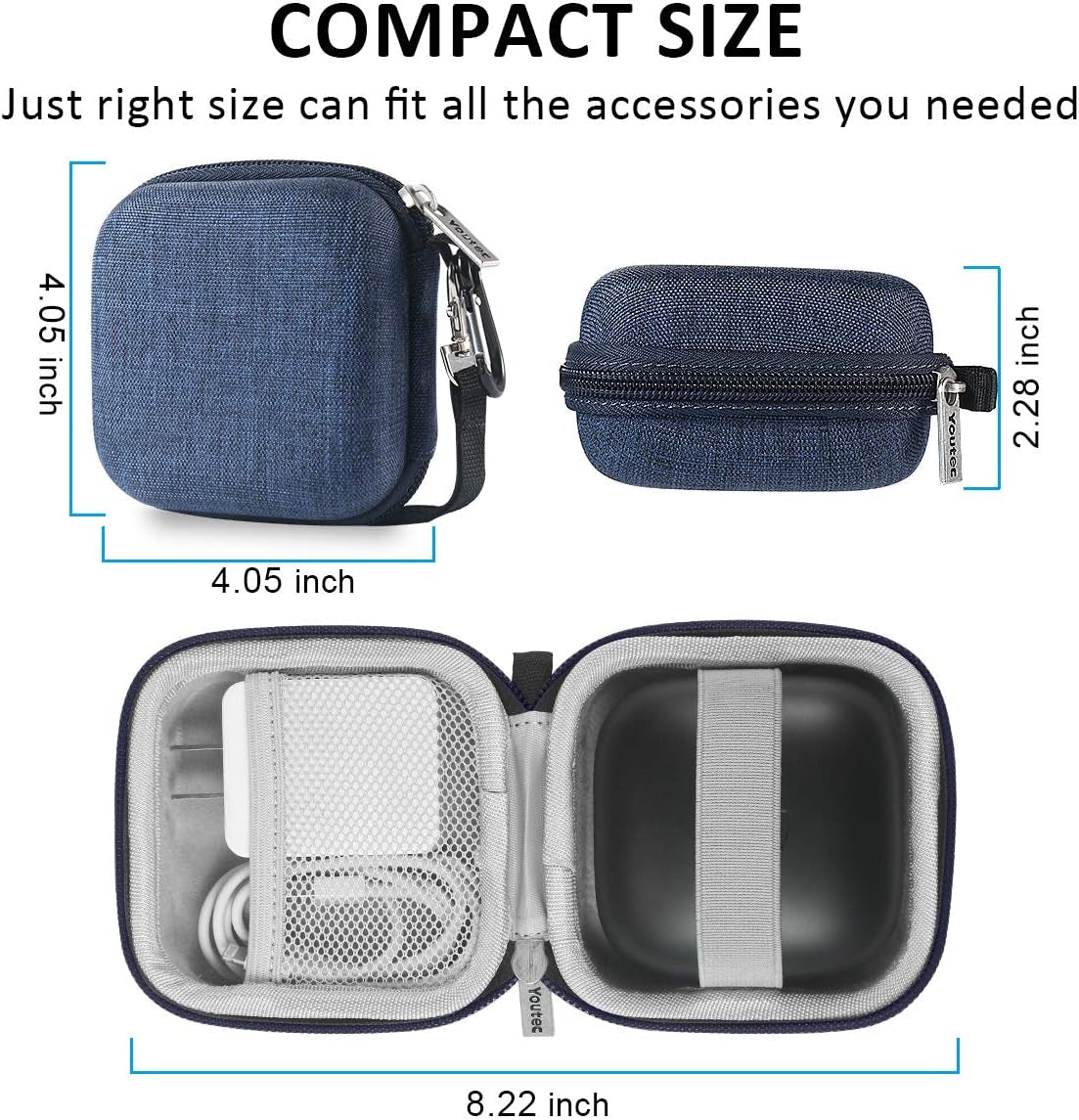 Youtec Compatible with Powerbeats Pro Case Cover, Hard Travel Protective Carrying Storage Cover Case Nylon Accessories Bag Women Men with Lanyard + Carabiner Compatible with Power Beats Pro  Youtec   