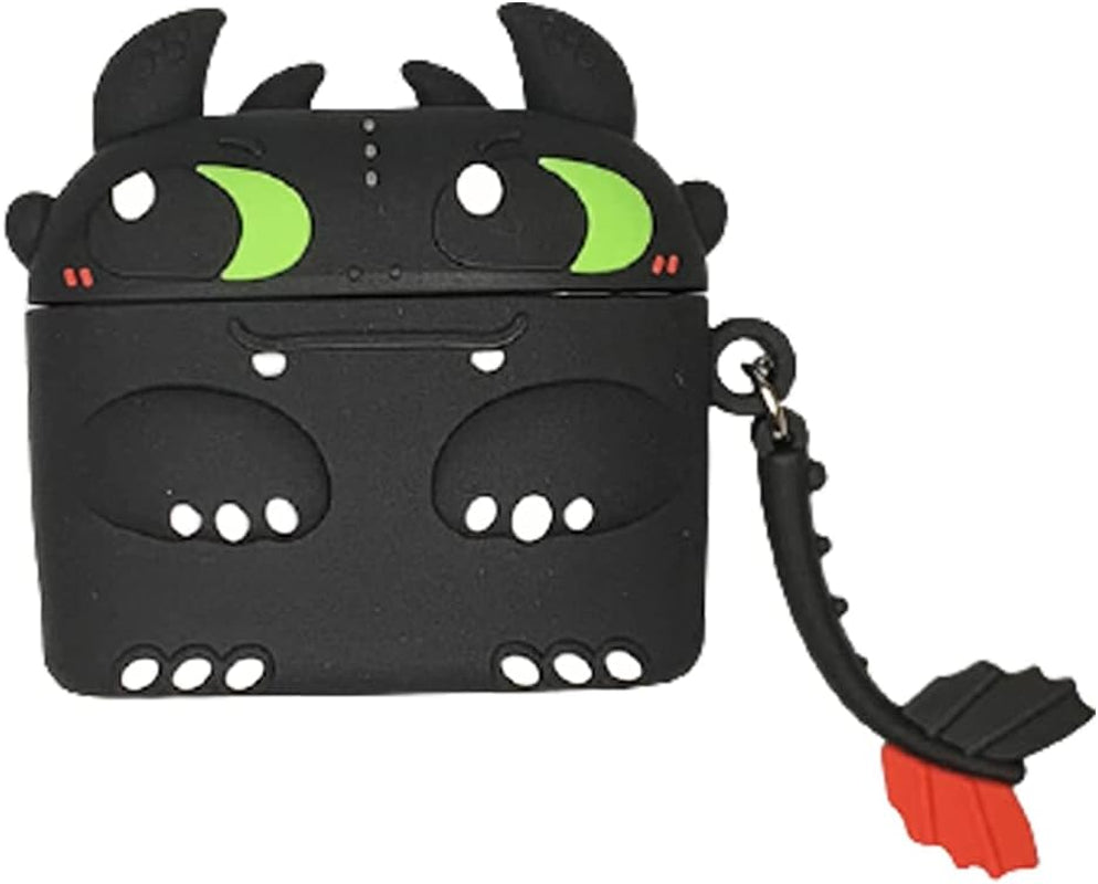 ZOSTLAND Wireless Earphone Case, Adorable Mouse Thick Soft Portable Keychain Finger Ring Protective Silicone Skin Cover Case Compatible with Apple Airpods Case 2&1 (Airpods 1/2,Mouse)  ZOEAST 3rd Gen Black Dragon  